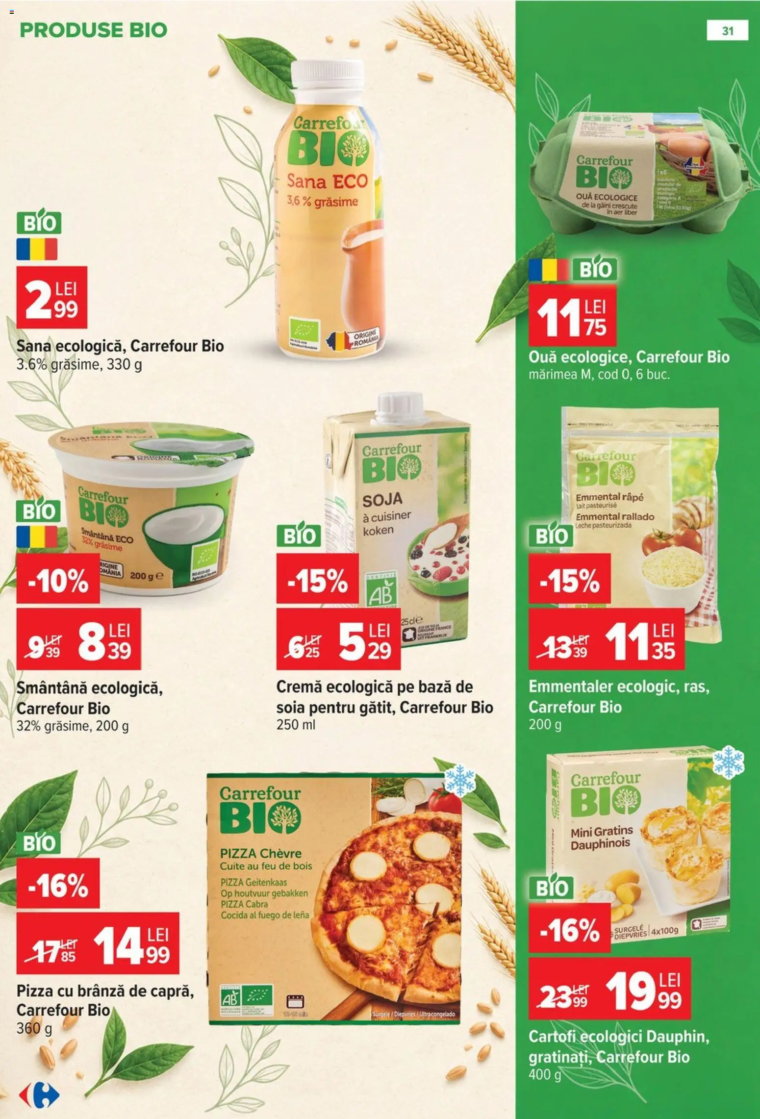 Noul catalog Carrefour – valabil de la 14.10.2026 | Pagină: 31 | Produse: Bio, Brânză, Pizza, Cartofi