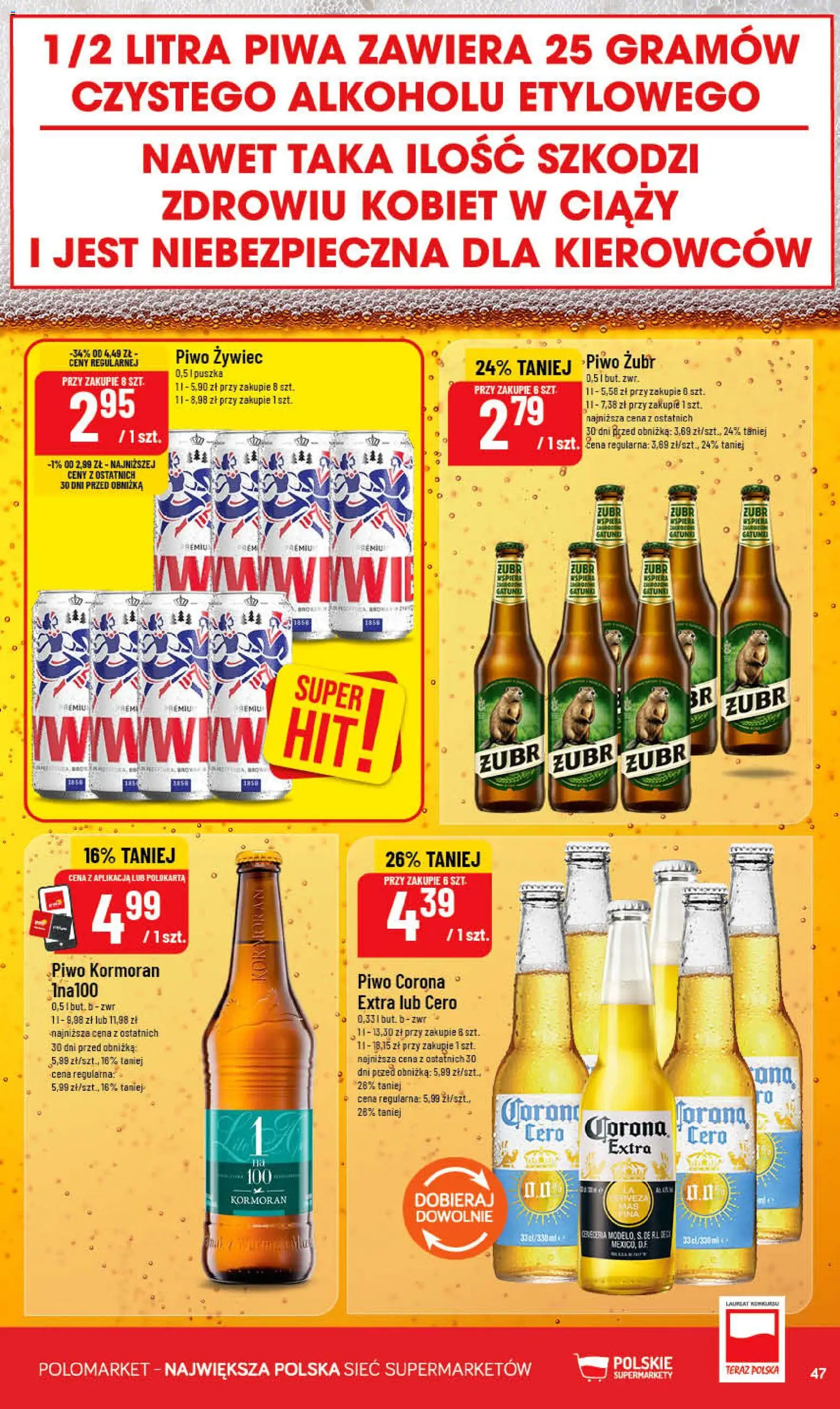 POLOmarket gazetka od 03.06.2026 | Strona: 47 | Produkty: Piwo żubr, Piwo