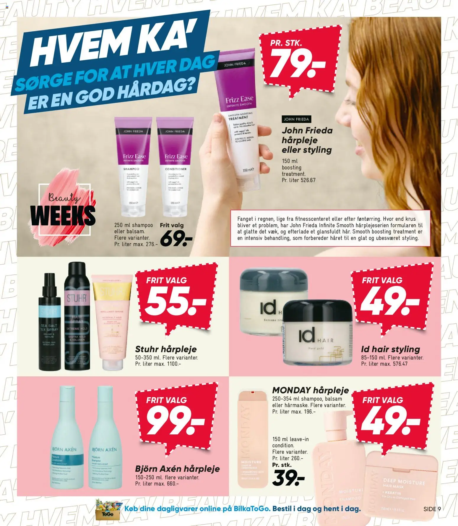 Bilka tilbudsavis – gyldig fra 22.05.2026 | Side: 9 | Produkter: Shampoo, Balsam, Salt, Søm