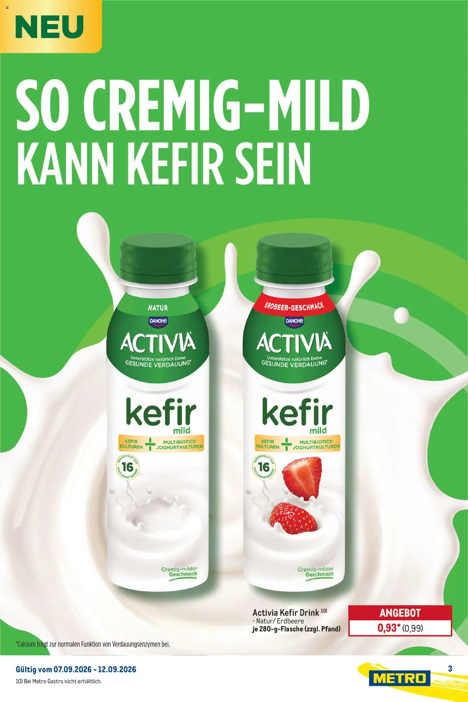 Metro Starke Marken – gültig ab 07.09.2026 | Seite: 3 | Produkte: Activia, Kefir, Danone activia