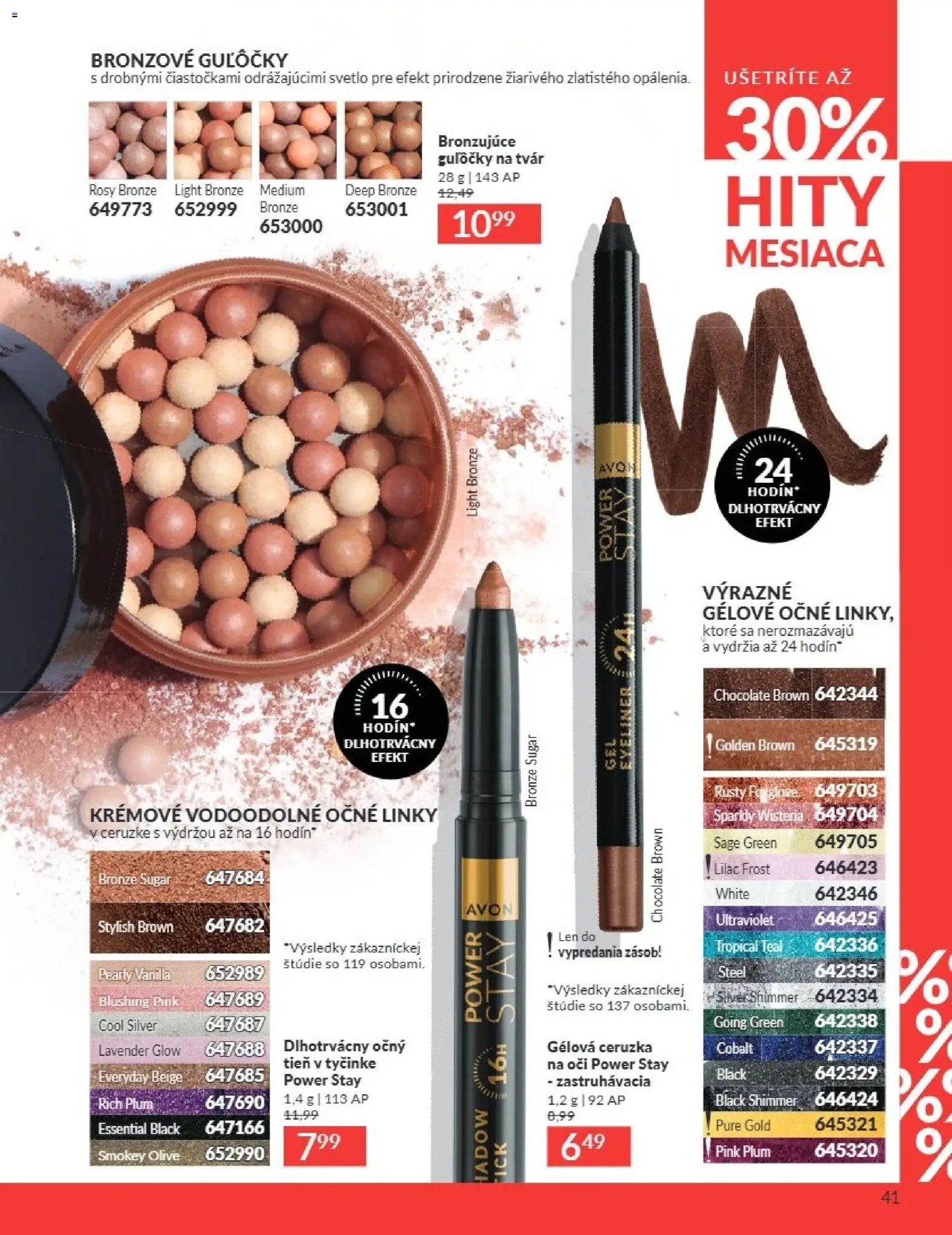 Nové Avon akcie – leták je platný od 01.08.2026 | Strana: 41 | Produkty: Svetlo, Ceruzka