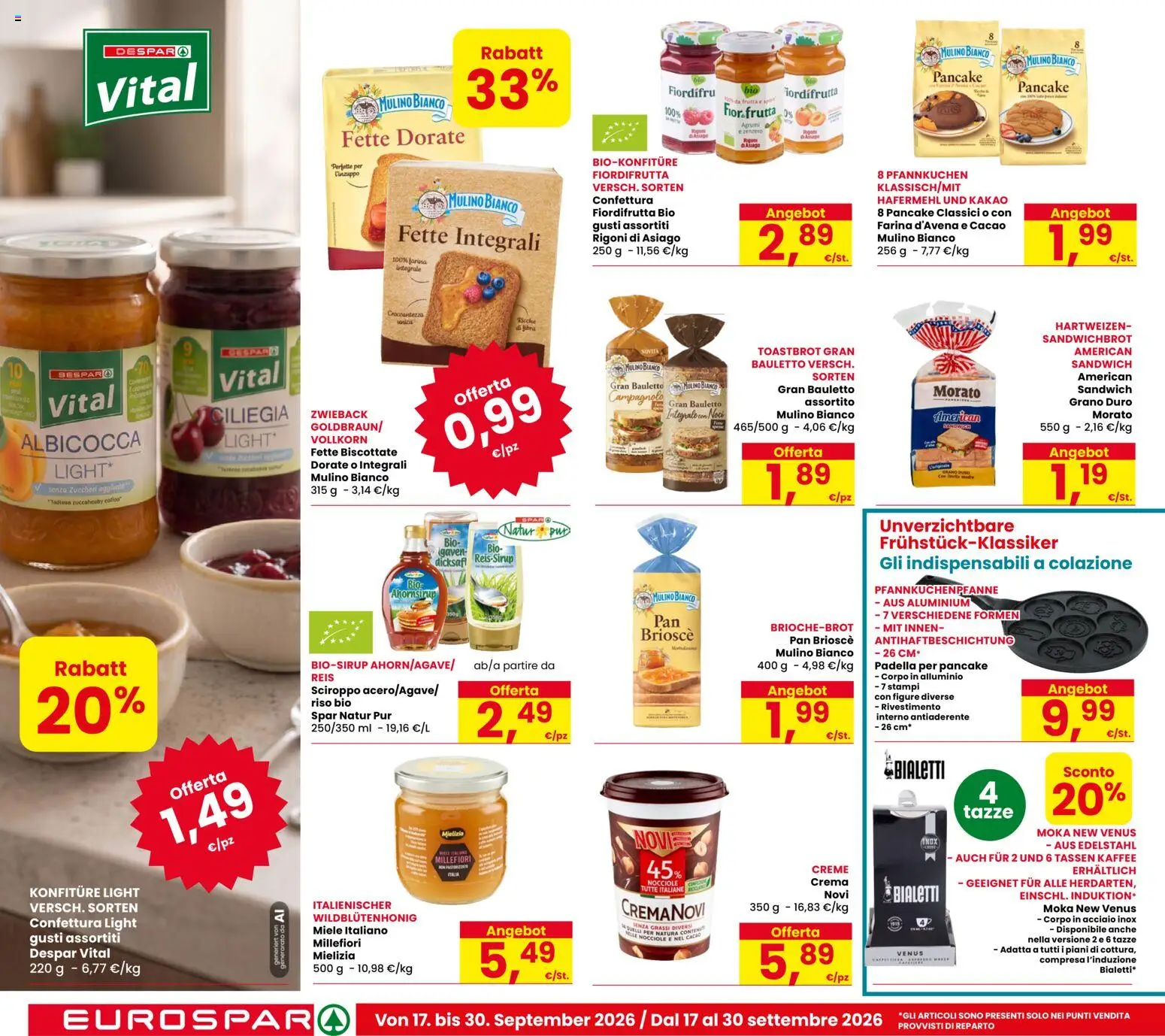 Volantino Eurospar del 17/09/2026 | Pagina: 18 | Prodotti: Crema, Riso, Zenzero, Miele