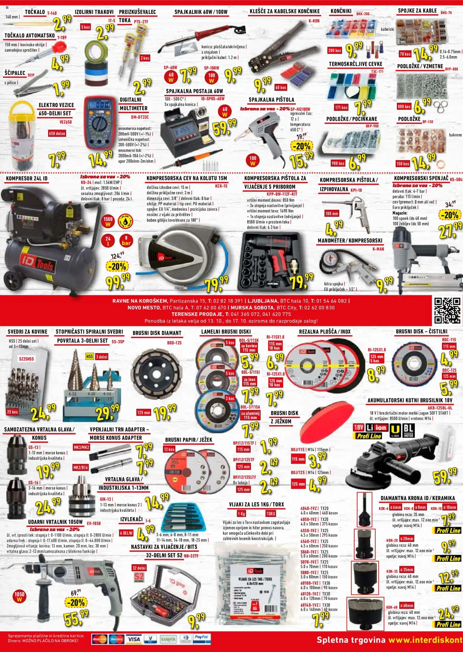 Novi Inter Diskont katalog ponudbe – veljaven od 13.10.2026 | Stran: 1 | Izdelki: Adapter, Vrtalnik, Svedri, Brusilnik