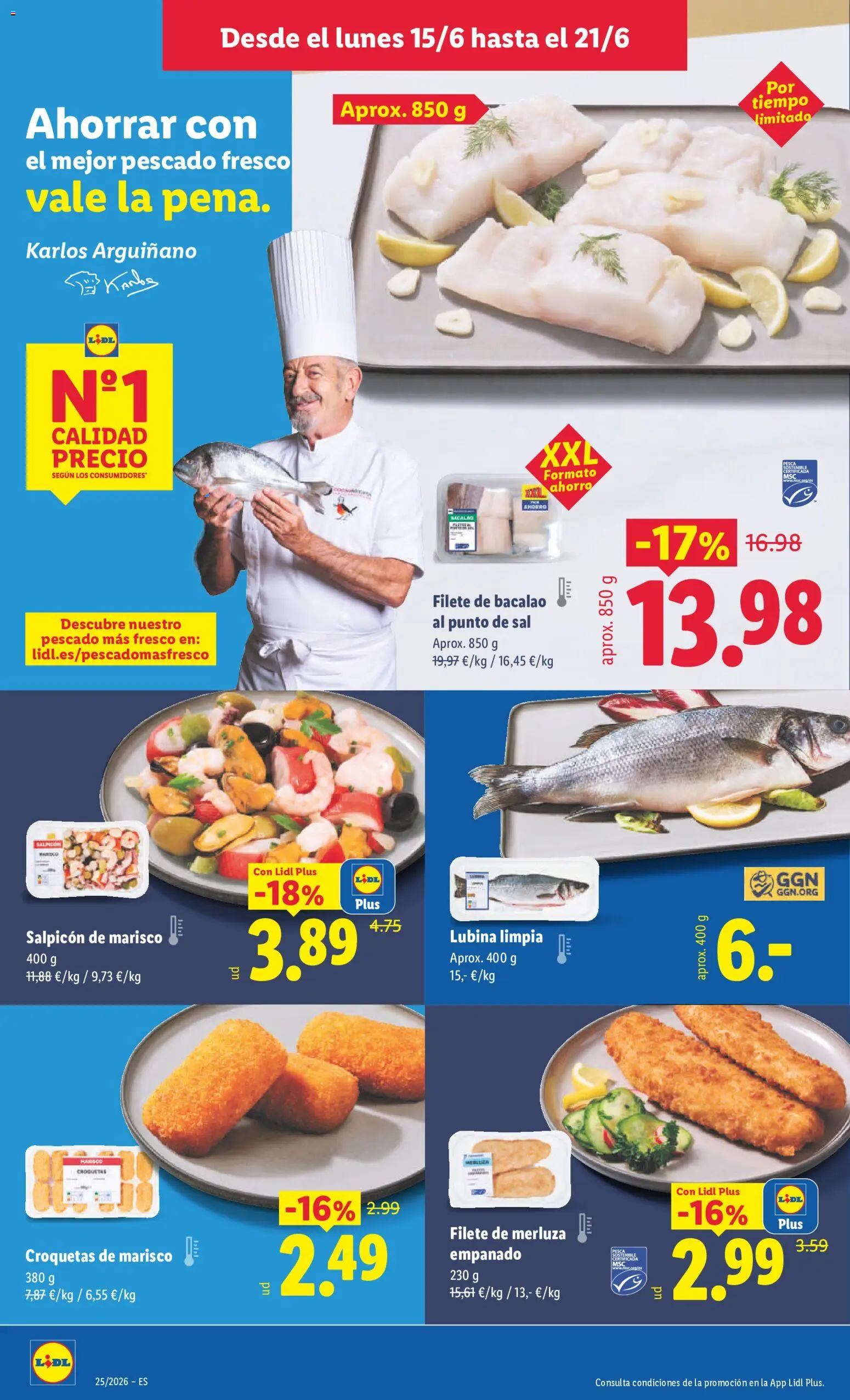 Lidl folleto │ válido desde el 15.06.2026 | Página: 12 | Productos: Pescado, Croquetas, Filete