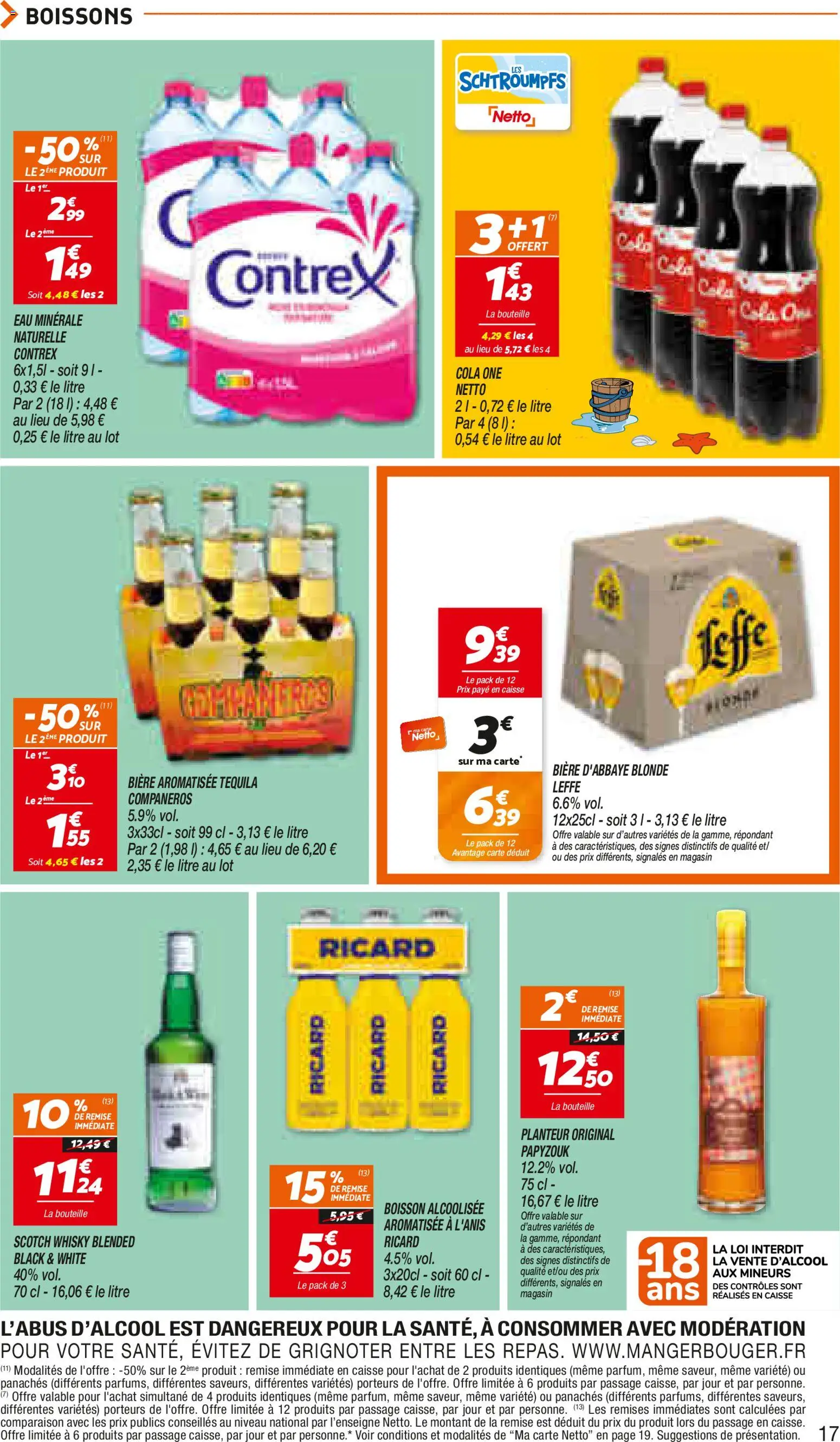 {H1} | Page: 17 | Produits: Leffe, Boissons, Tequila, Bouteille
