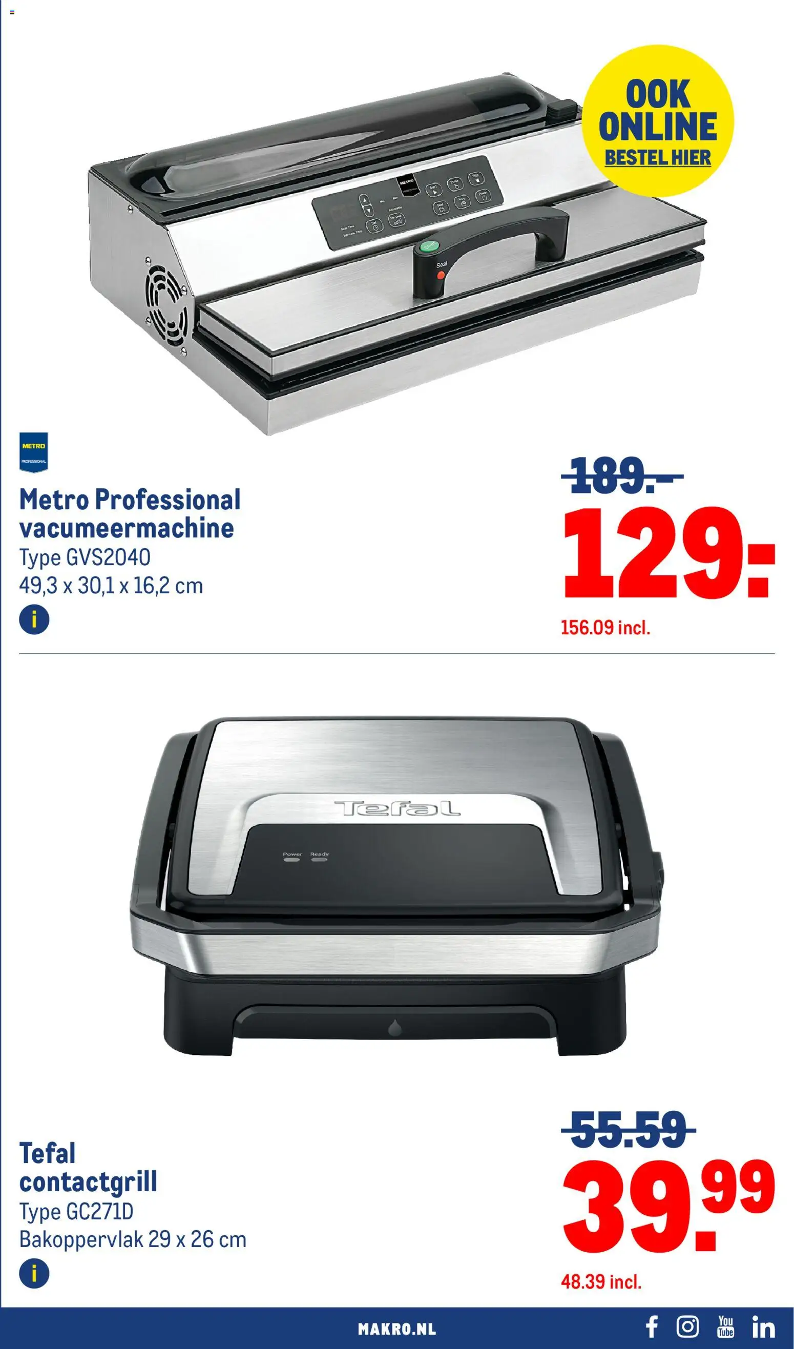 {H1} | Pagina: 13 | Producten: Vacumeermachine, Contactgrill