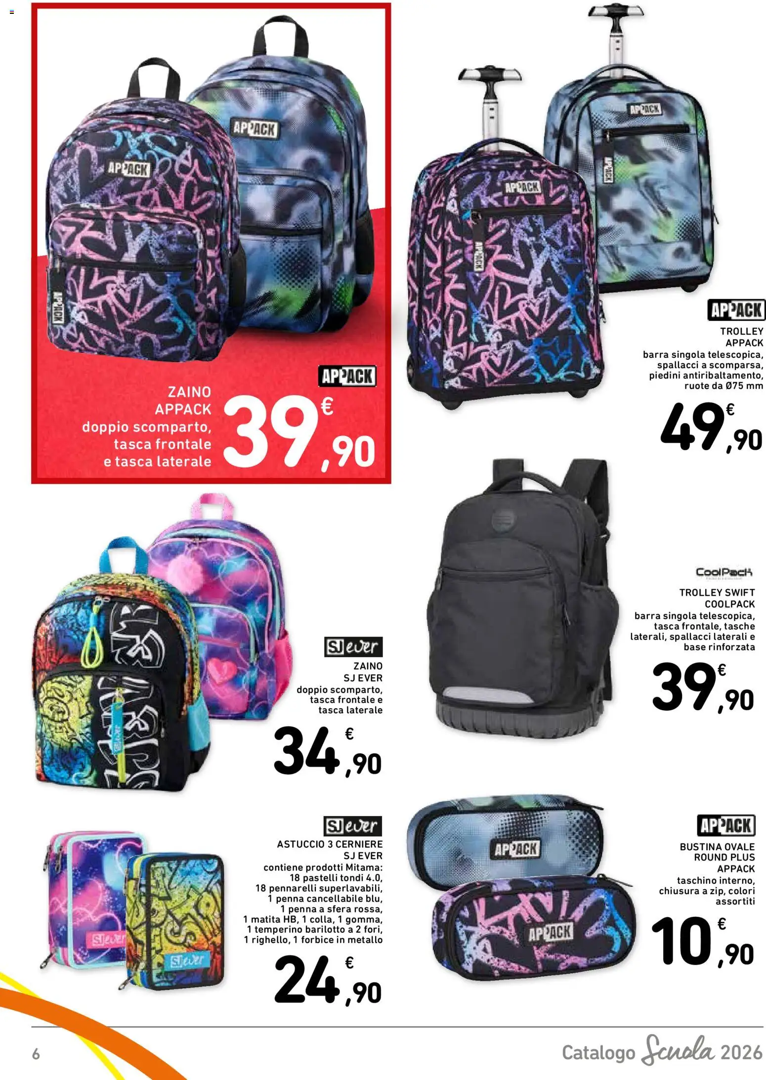 Volantino Spazio Conad del 17/07/2026 | Pagina: 6 | Prodotti: Forbice, Astuccio, Pennarelli, Trolley