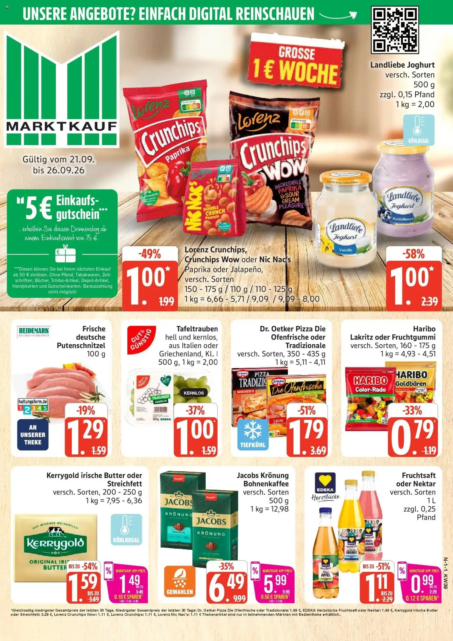 Marktkauf Prospekt Buxtehude (ab 21.09.2026) » Angebote online | Seite: 1 | Produkte: Trauben, Ofenfrische, Paprika, Pizza