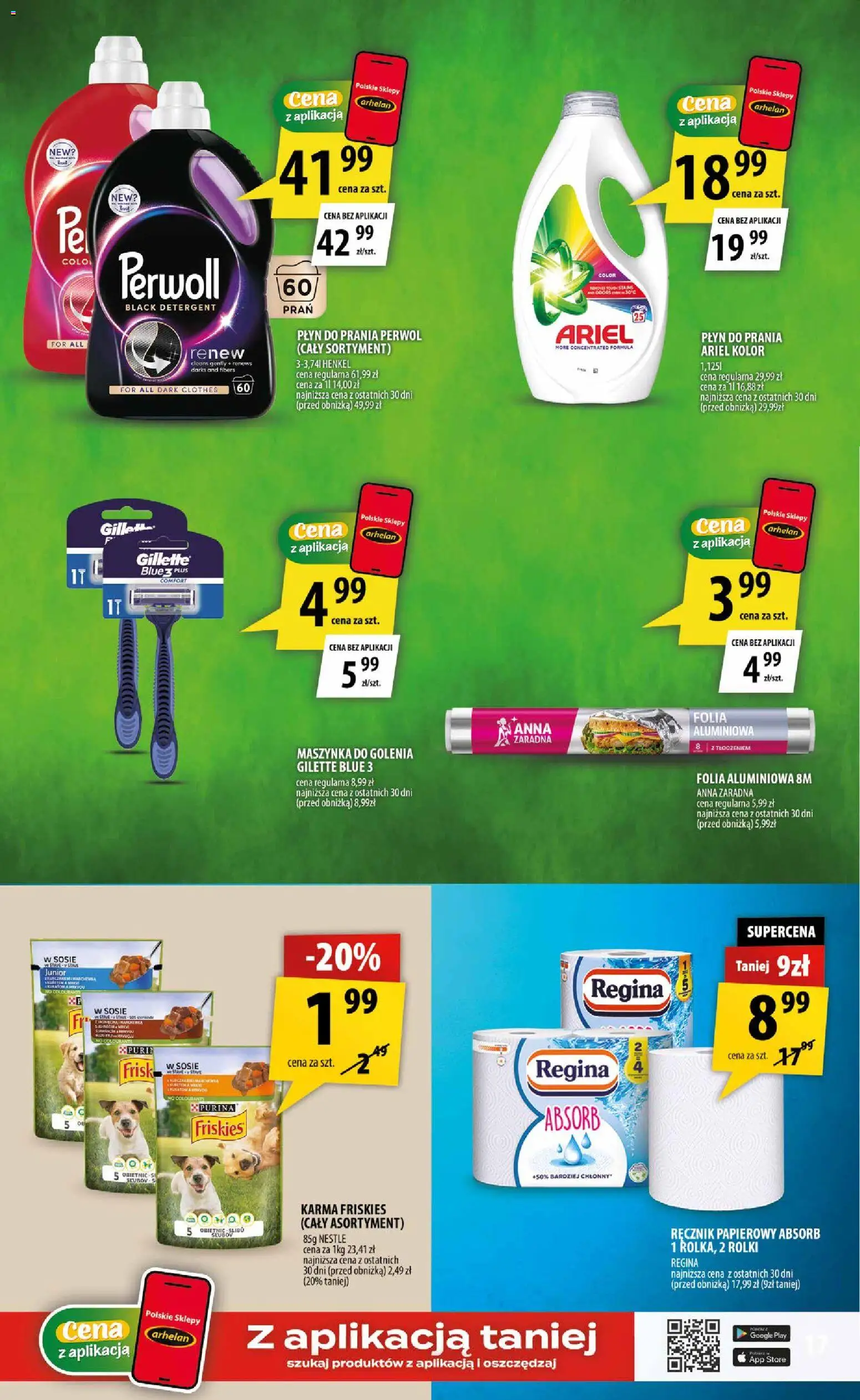 Arhelan gazetka od 17.07.2026 | Strona: 17 | Produkty: Gillette, Rolki, Maszynka do golenia, Detergent