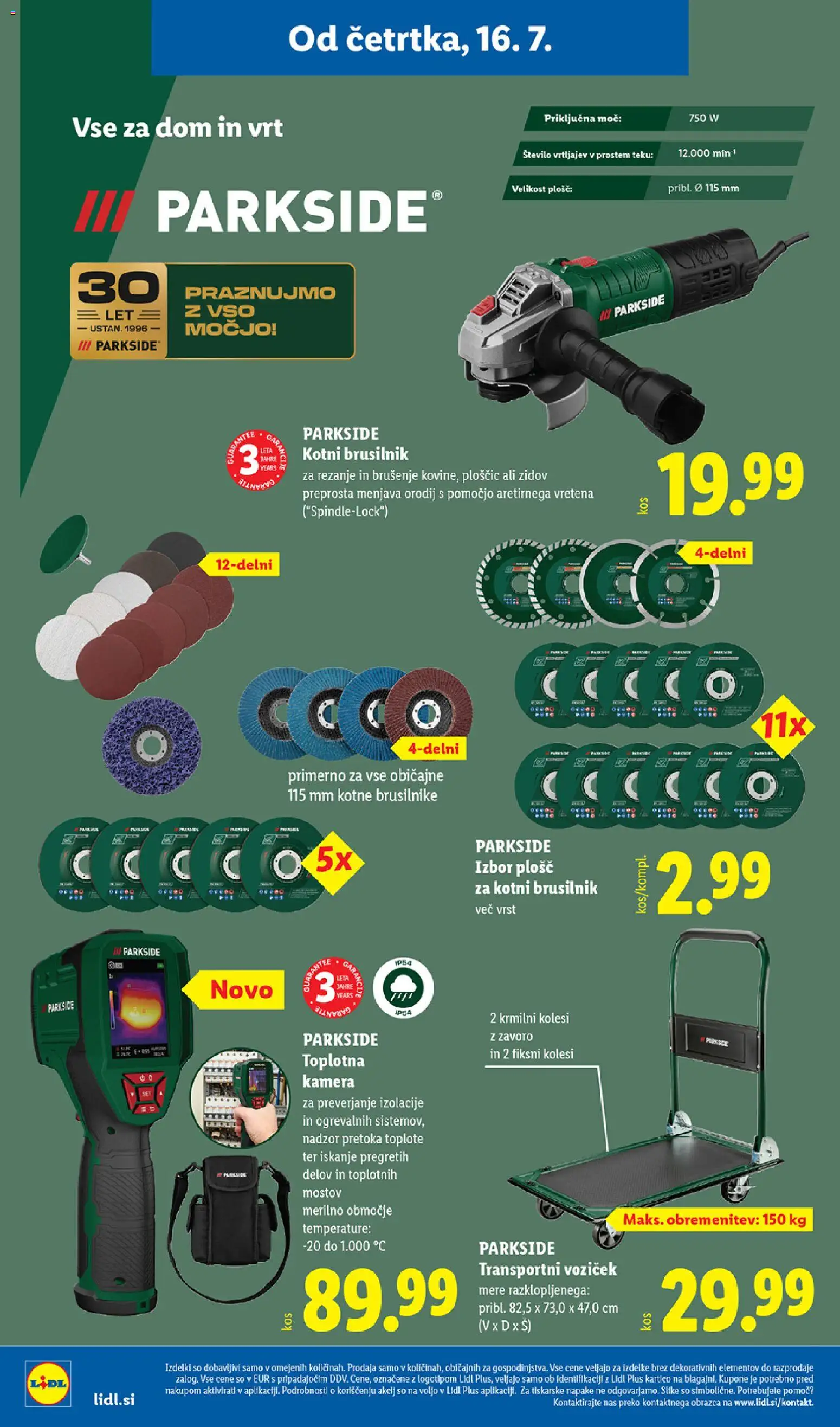 Novi Lidl katalog ponudbe – veljaven od 16.07.2026 | Stran: 38 | Izdelki: Kamera, Transportni voziček, Voziček, Brusilnik