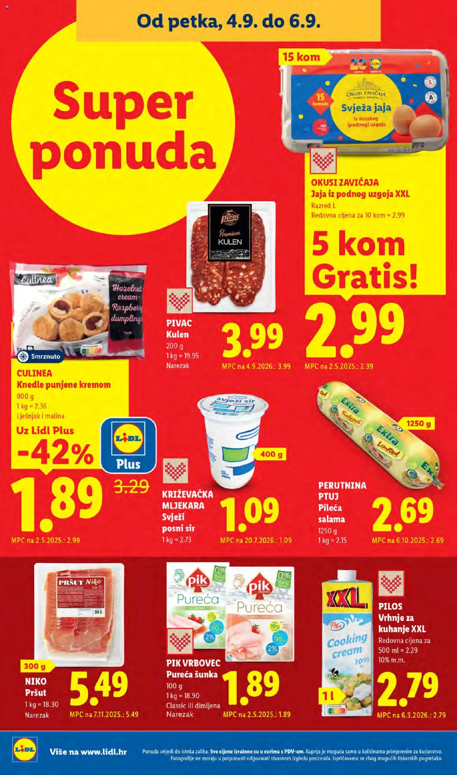 Lidl katalog | vrijedi od 31.08.2026 | Stranica: 64 | Proizvodi: Vrhnje za kuhanje, Jaja, Okusi zavičaja, Pik Vrbovec