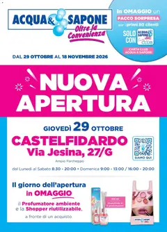 Anteprima del volantino Acqua e Sapone volantino Castelfidardo valido a partire dal 29/10/2026