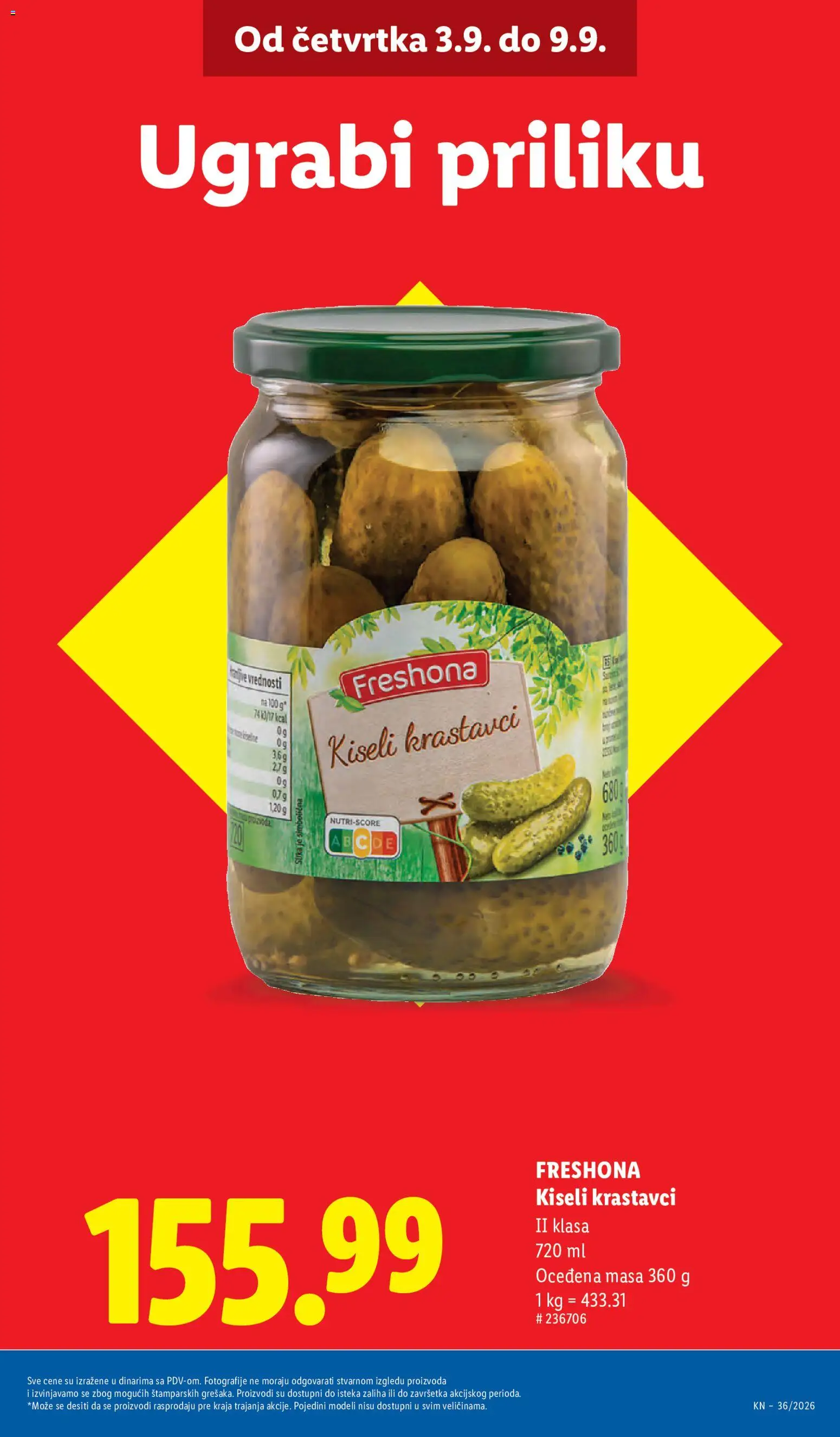 Lidl katalog - važi od 03.09.2026 | Strana: 9 | Proizvode: Kiseli krastavci, Krastavci