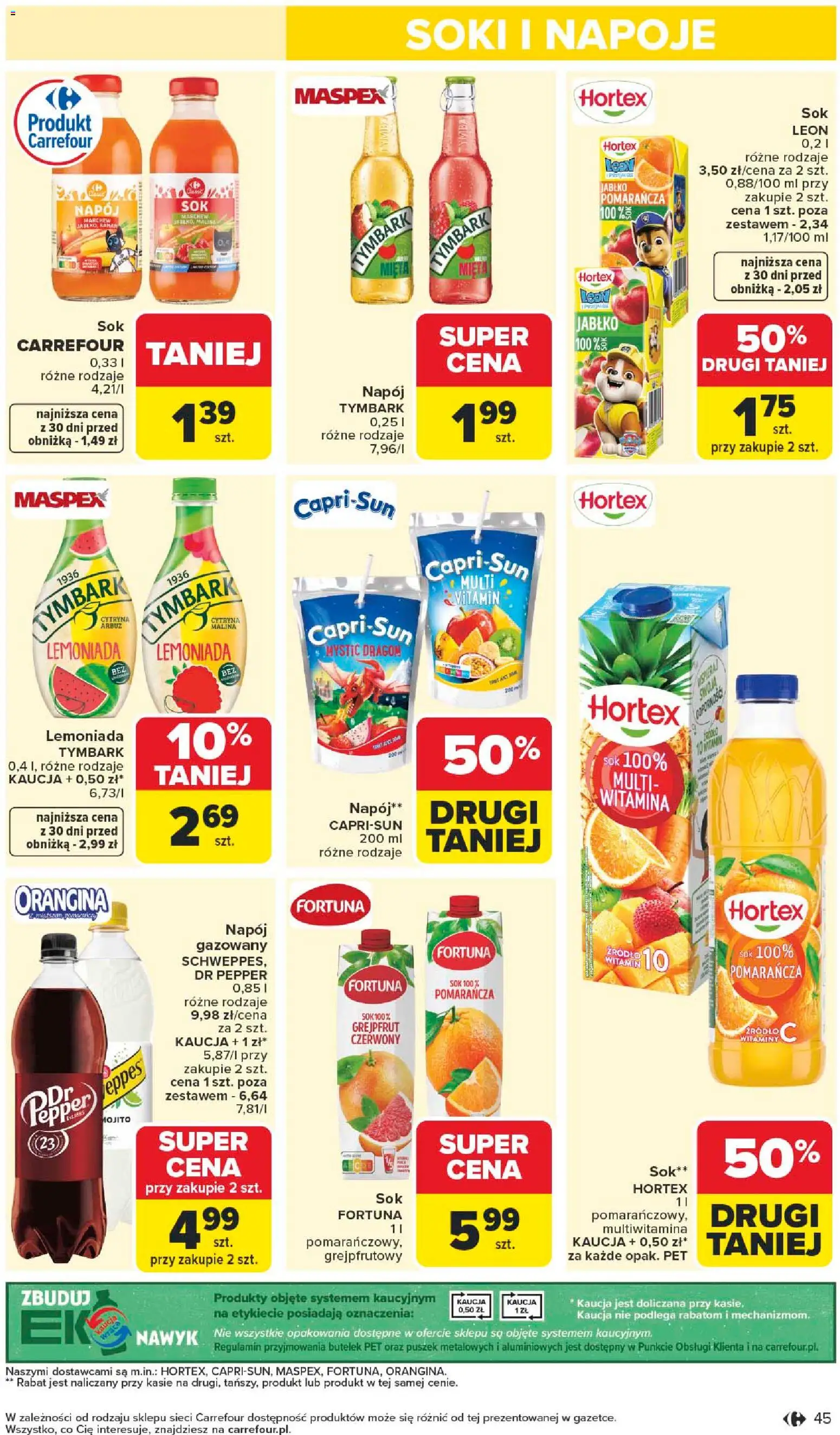 Carrefour gazetka od 04.05.2026 | Strona: 47 | Produkty: Arbuz, Napoje, Soki, Banan