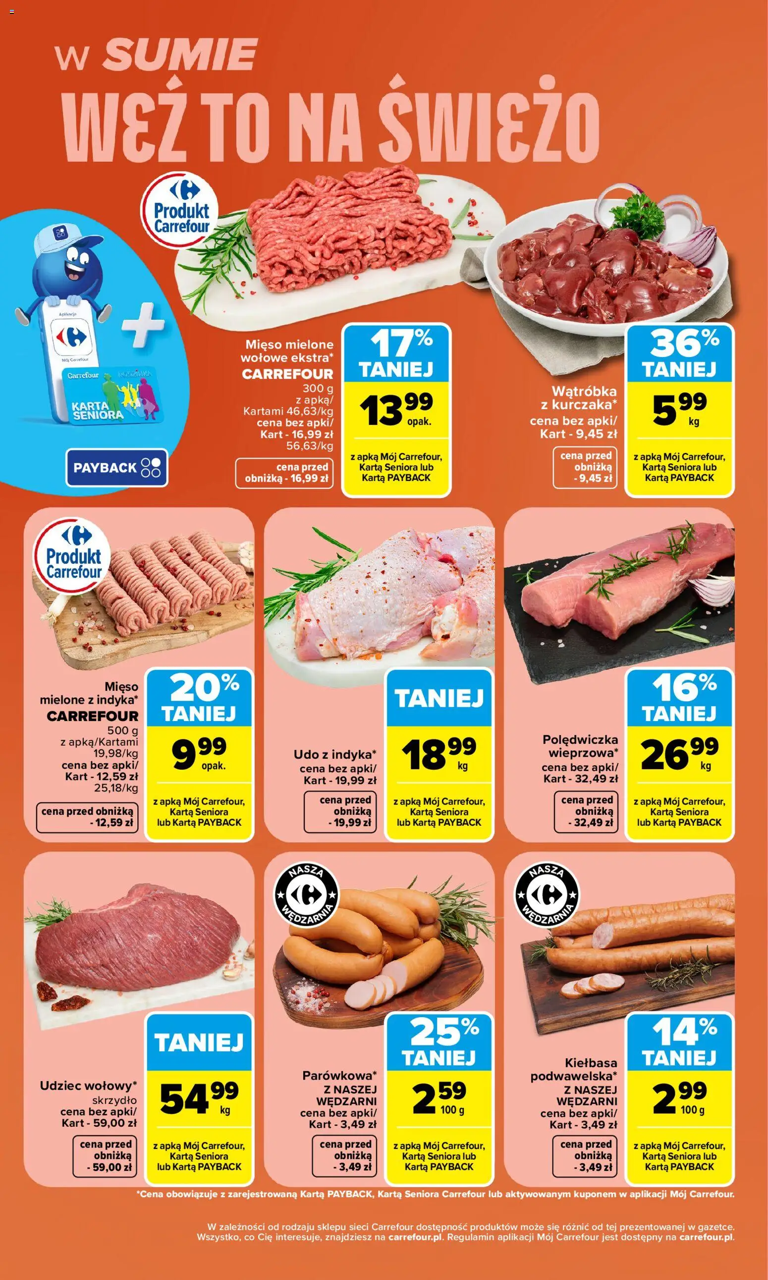 Carrefour gazetka - Weź to na świeżo od 06.07.2026 | Strona: 2 | Produkty: Kiełbasa, Karta, Mięso, Wątróbka
