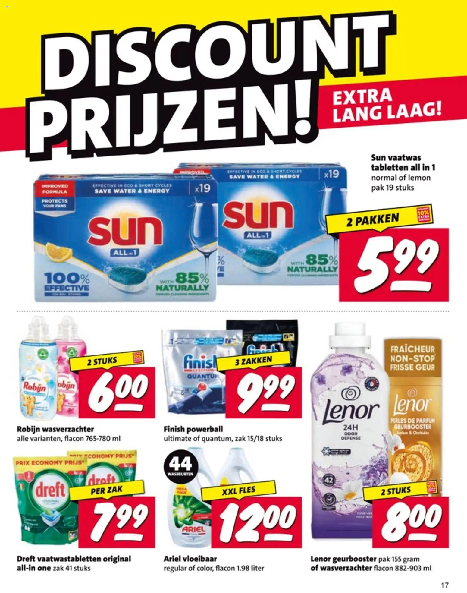 {H1} | Pagina: 17 | Producten: Vaatwas tabletten, Fles, Zak, Parfum