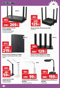 Ofertele Carrefour valabile de la 12.08.2026 | Pagină: 52 | Produse: Router, LED, Lampă, Lampă De Birou