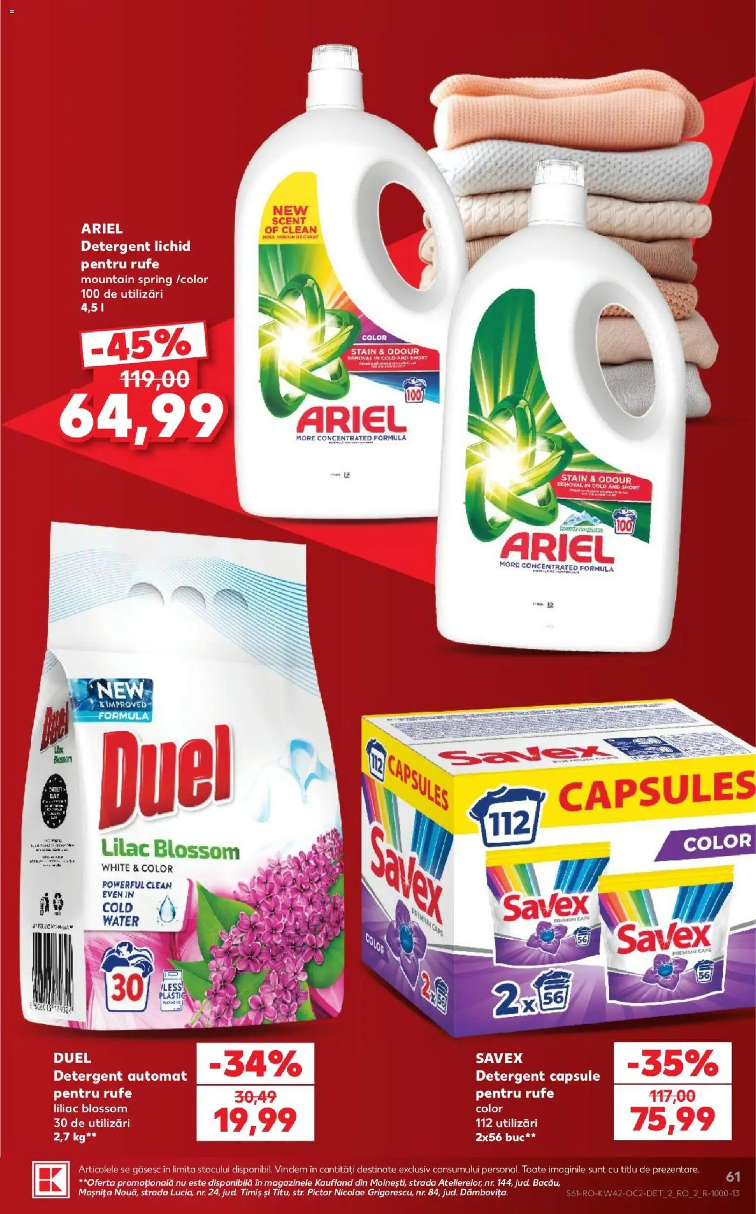 Kaufland RO akciós ujság - amely érvényes a következő dátumtól: 2026.10.14. | Oldal: 61 | Termékek: Ariel