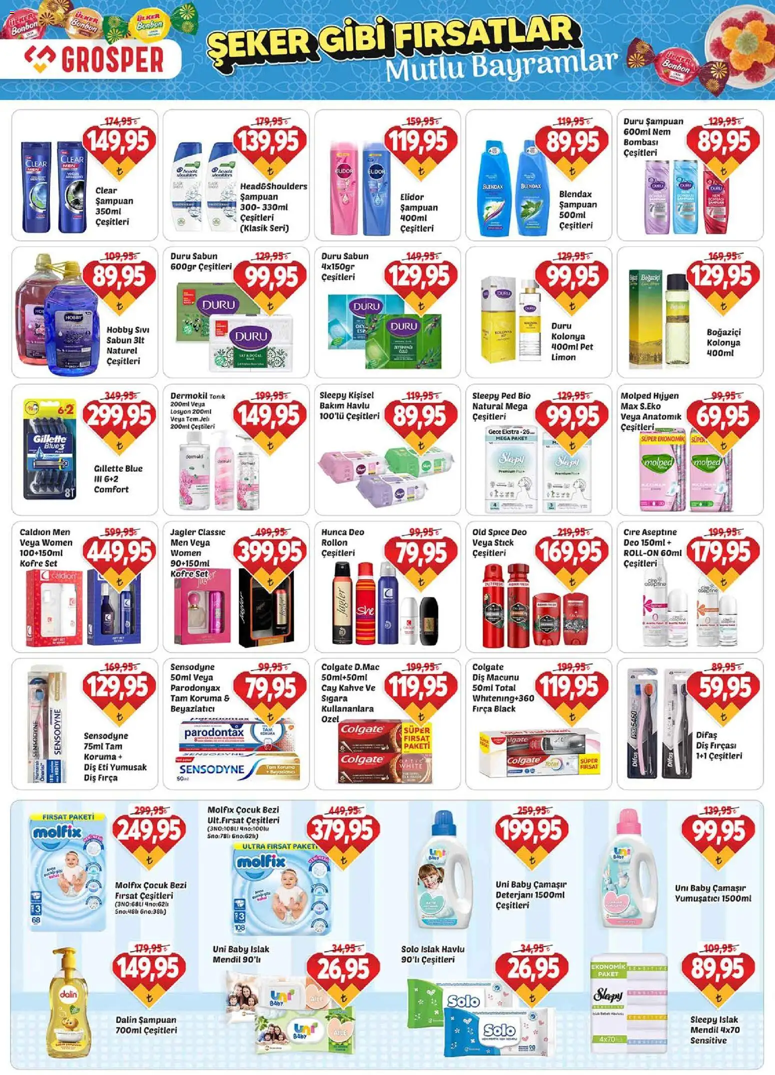 Grosper Katalog - 13.03.2026 tarihinden itibaren geçerlidir | Sayfa: 14 | Ürünler: Mendil, Diş macunu, Çay, Limon