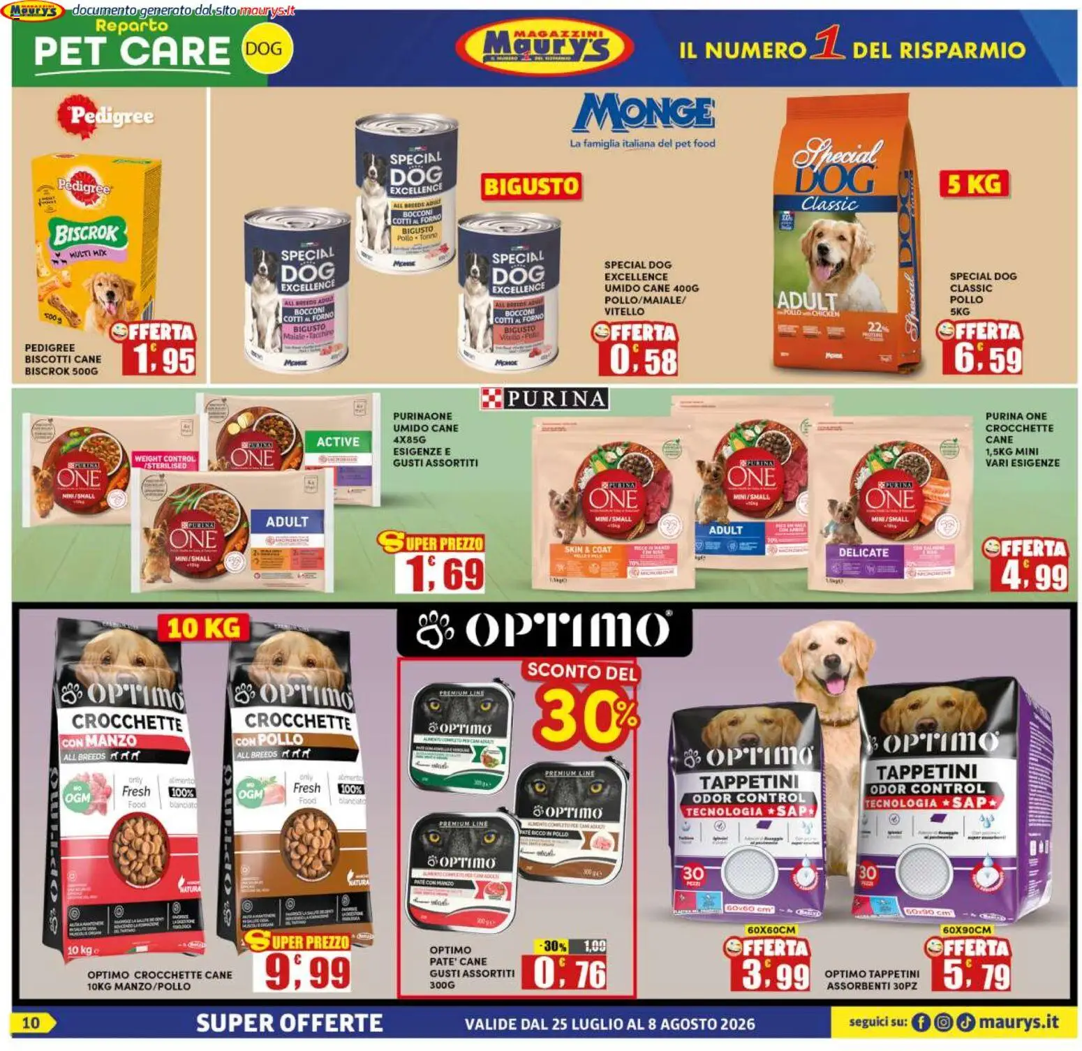 Volantino Maury's del 25/07/2026 | Pagina: 10 | Prodotti: Pollo, Manzo, Vitello, Forno