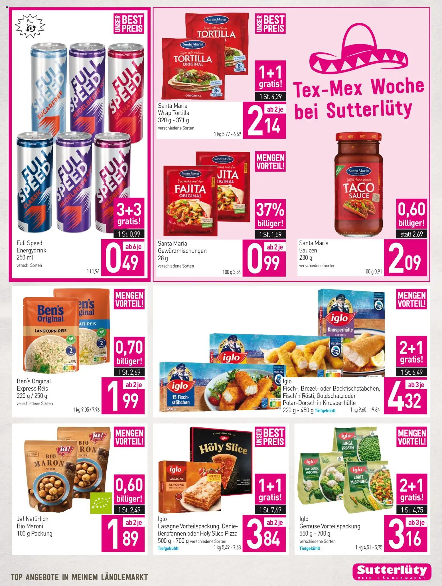 Sutterlüty Flugblatt gültig ab 28.09.2026 | Seite: 7 | Produkte: Gemüse, Pizza, Reis, Fisch