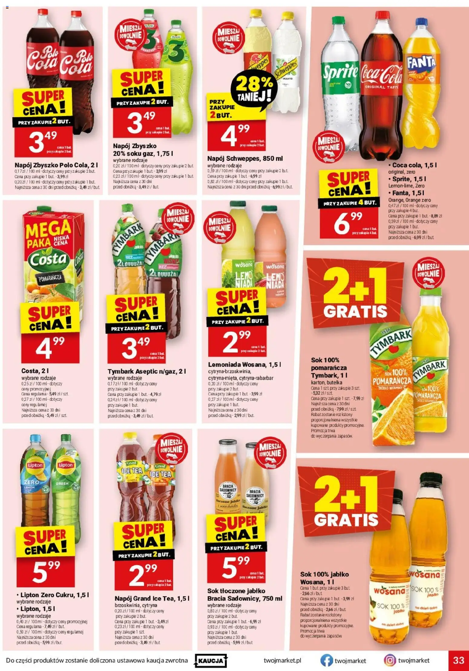 Twój Market gazetka od 20.05.2026 | Strona: 33 | Produkty: Ice Tea, Sprite, Róż, Sok