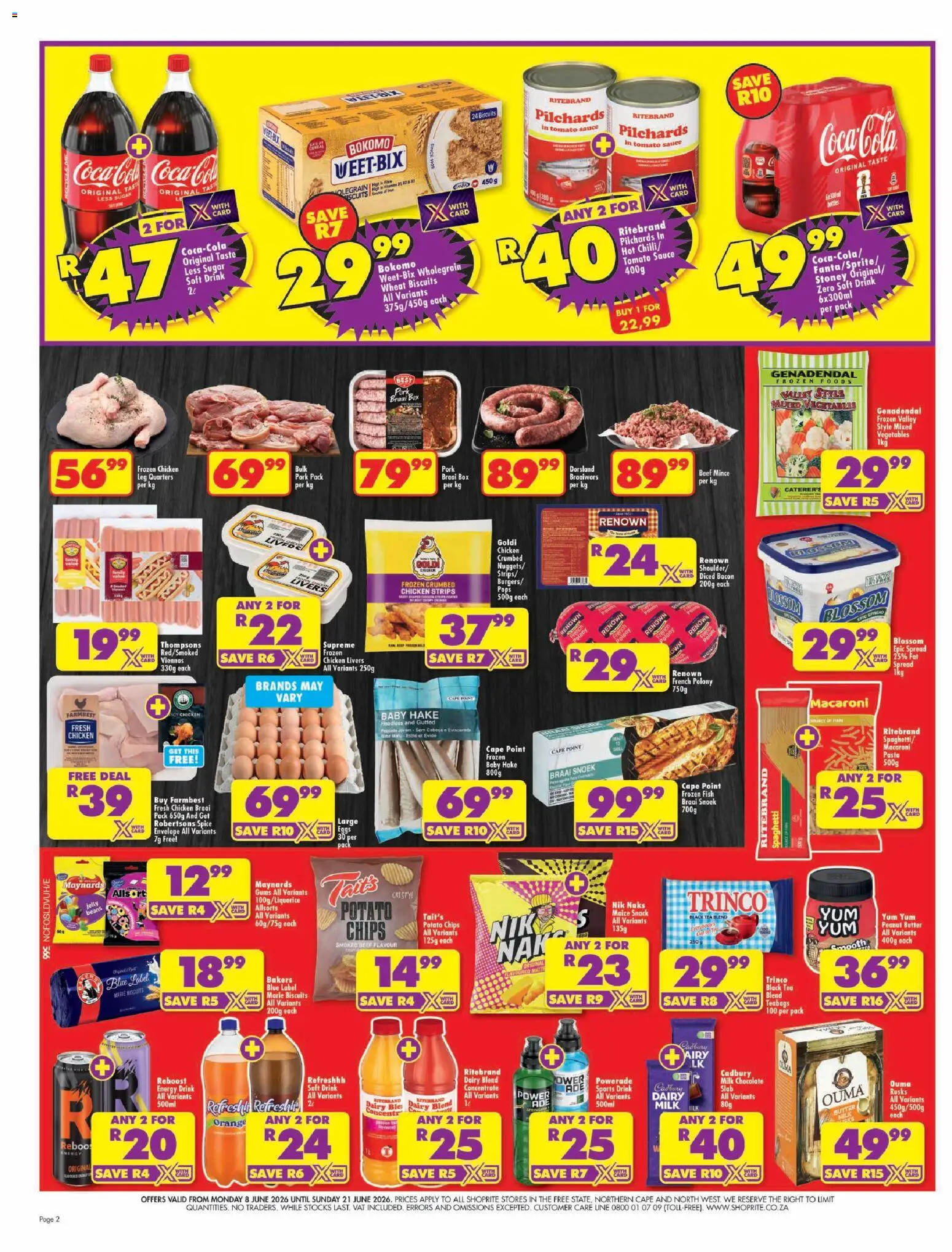 New Shoprite catalogue – valid from 08.06.2026 | Page: 2 | Products: Eggs, Polony, Tea, Fat spread
