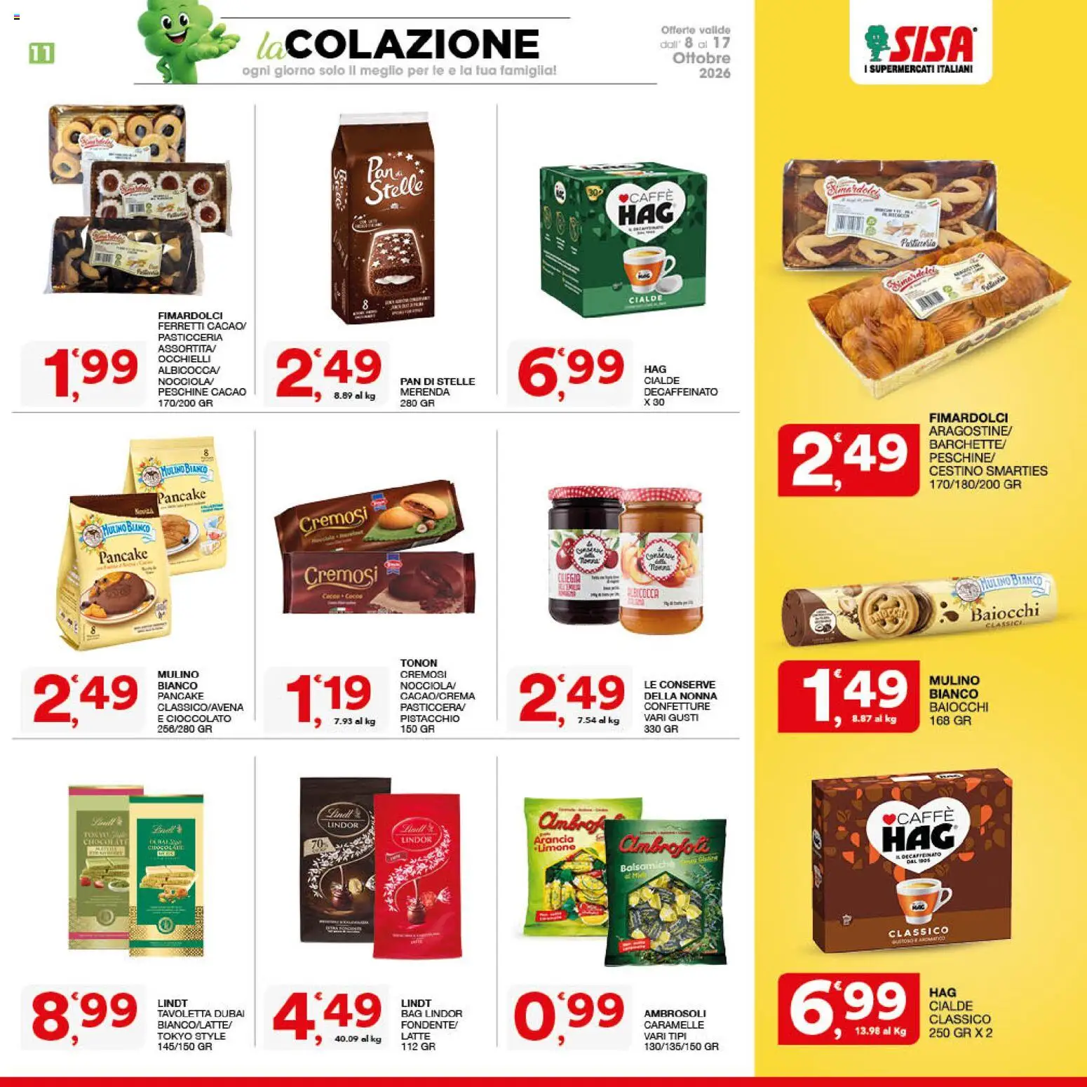 Volantino SISA del 08/10/2026 | Pagina: 11 | Prodotti: Caffè, Cialde, Conserve, Cestino