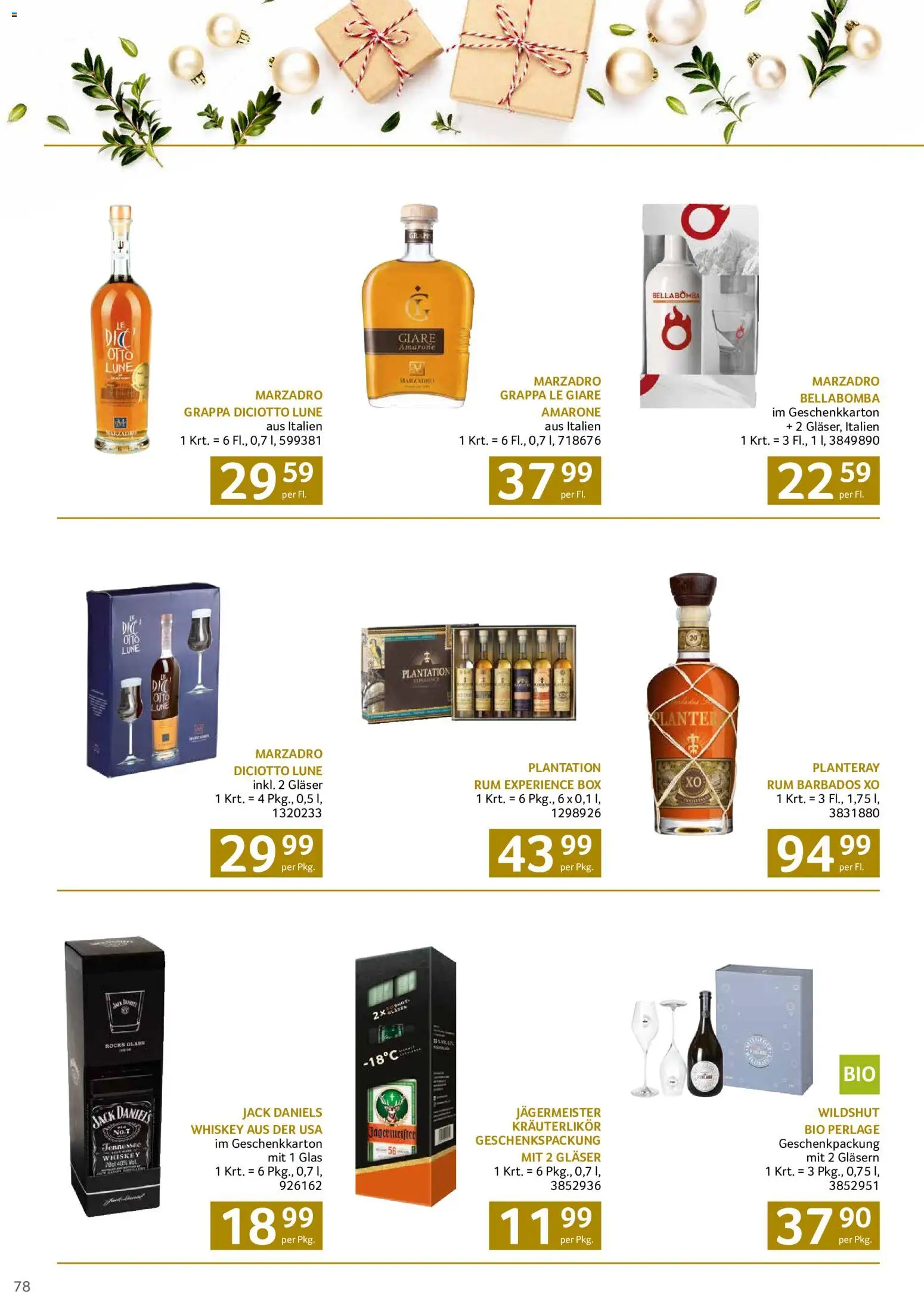 Transgourmet Christmas gültig ab 12.10.2026 | Seite: 78 | Produkte: Whiskey, Kräuterlikör, Box