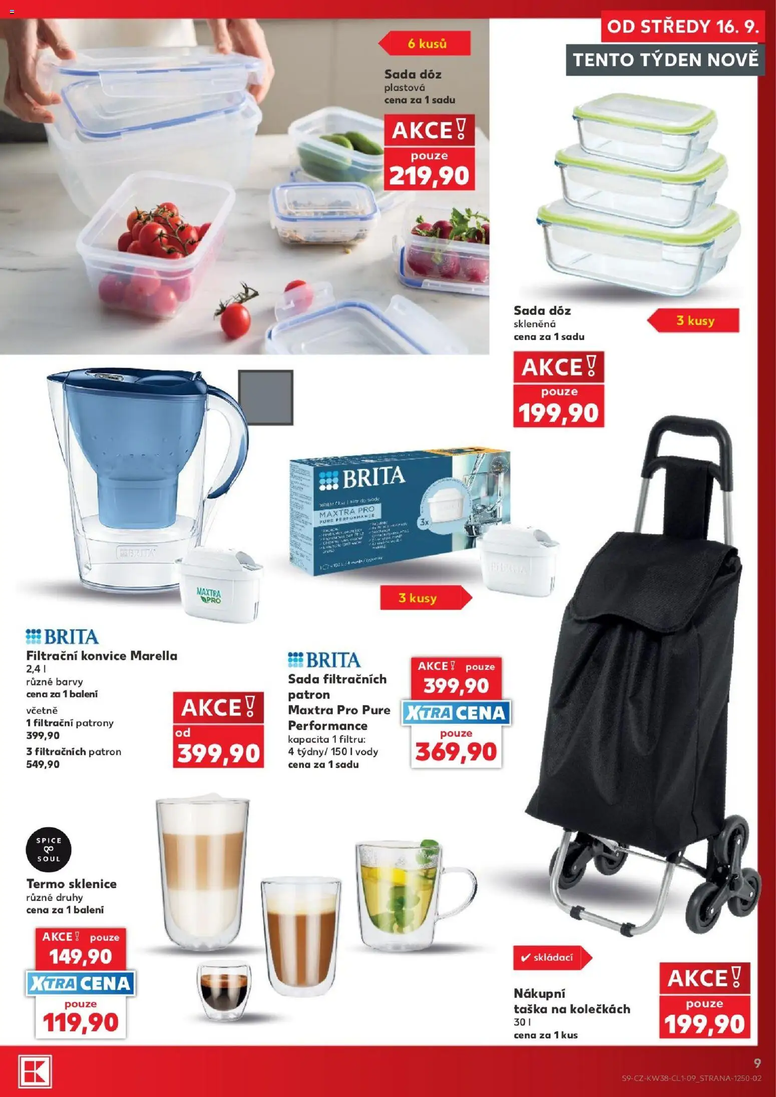 Kaufland leták - Praha 4 od 16.09.2026 | Strana: 9 | Produkty: Nákupní taška, Konvice, Taška na kolečkách, Sklenice
