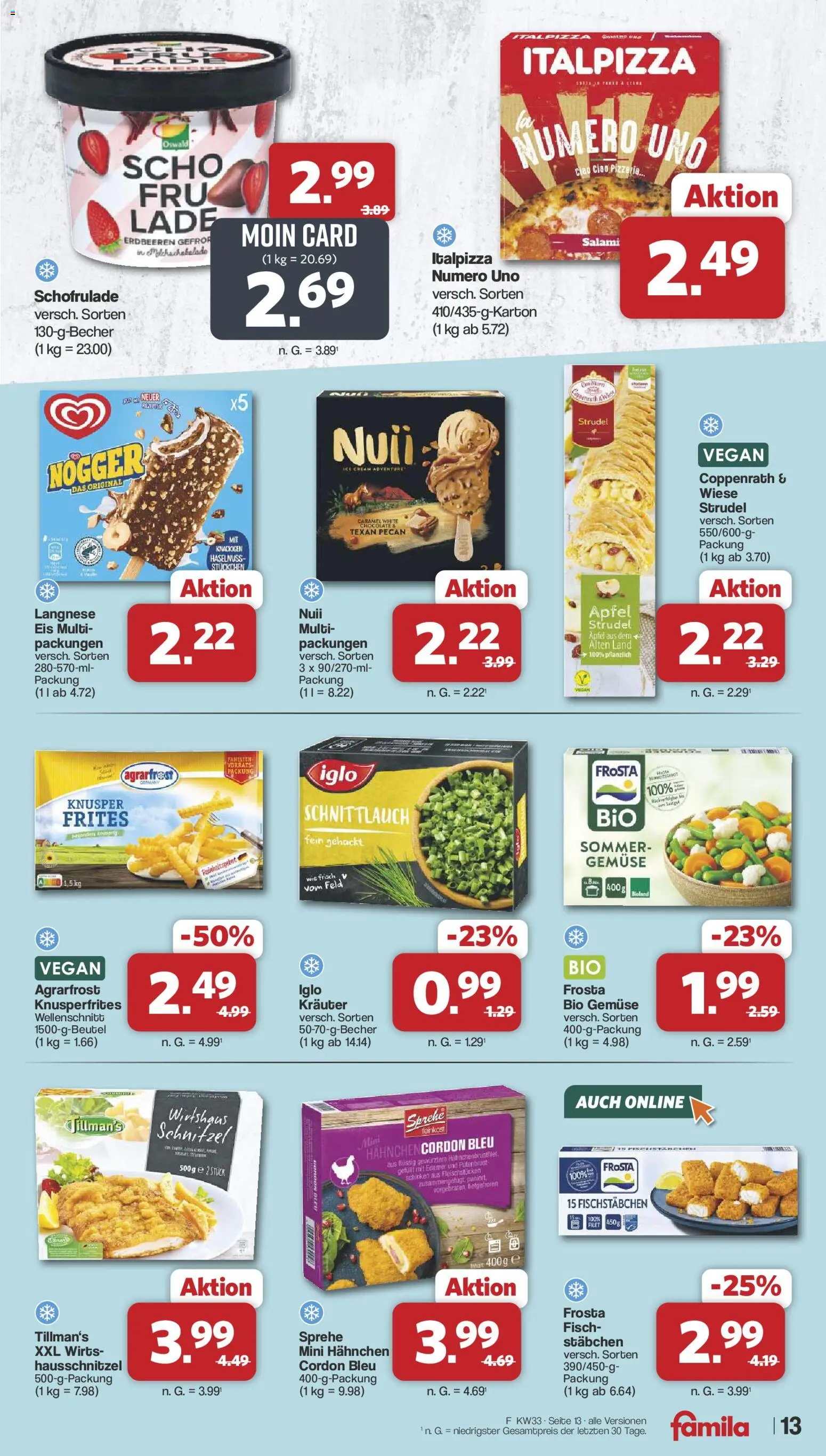 Famila Nordwest Prospekt – gültig ab 10.08.2026 | Seite: 15 | Produkte: Langnese, Hahnchen, Fisch, Salami