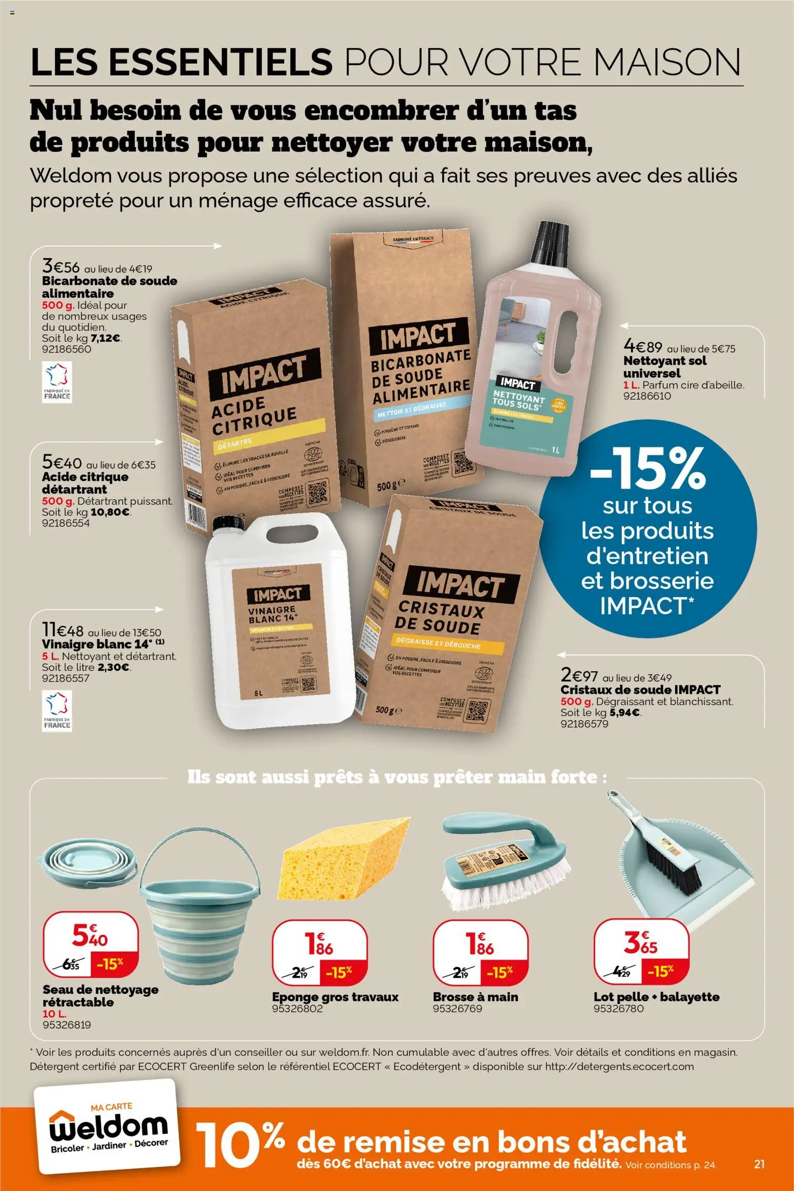 {H1} | Page: 21 | Produits: Acide citrique, Détergent, Vinaigre blanc, Bicarbonate de soude