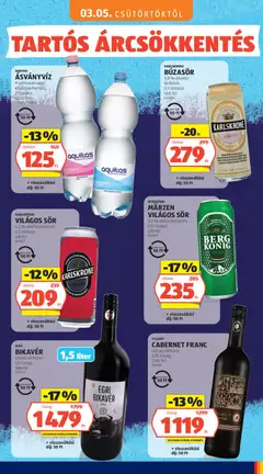 Aldi Tartós árcsökkentés flyer - amely érvényes a következő dátumtól: 03.05.2026 | Oldal: 25 | Termékek: Egér, Alkohol, Ásványvíz, Sör