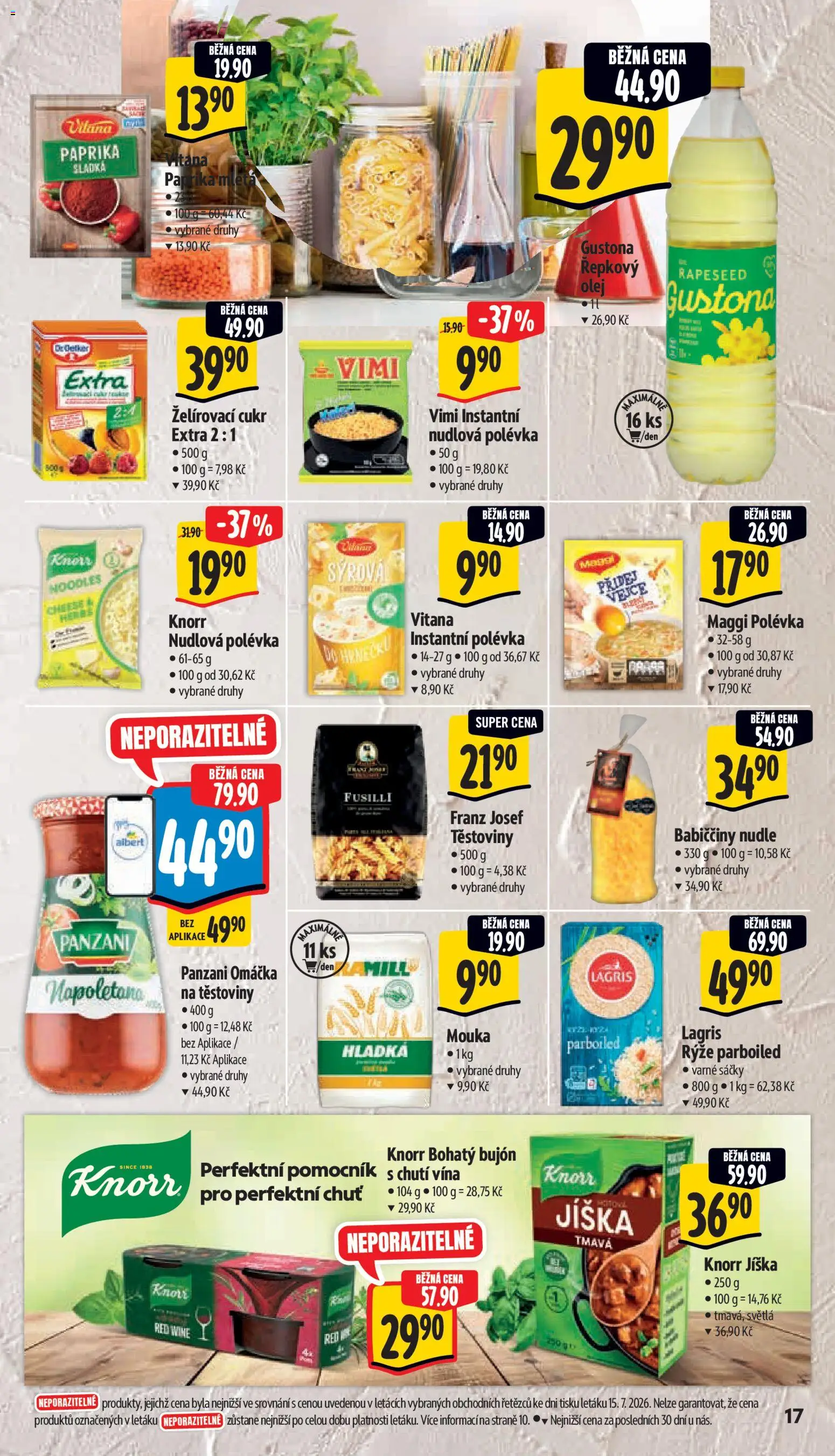 Albert leták - Hypermarket od 22.07.2026 | Strana: 27 | Produkty: Hladká mouka, Želírovací cukr, Knorr, Bujón