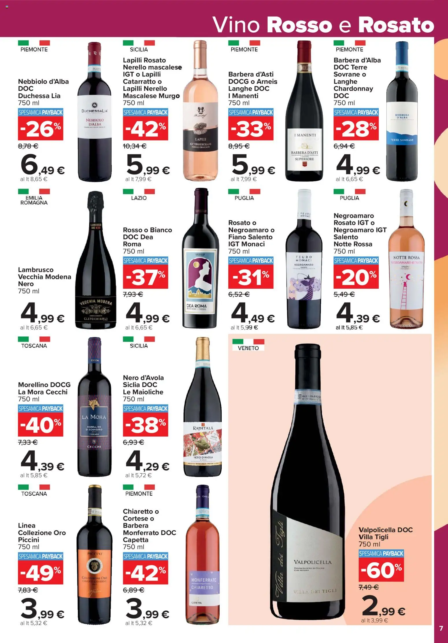 Volantino Carrefour del 19.06.2026 | Pagina: 7 | Prodotti: Vino, Vino rosso