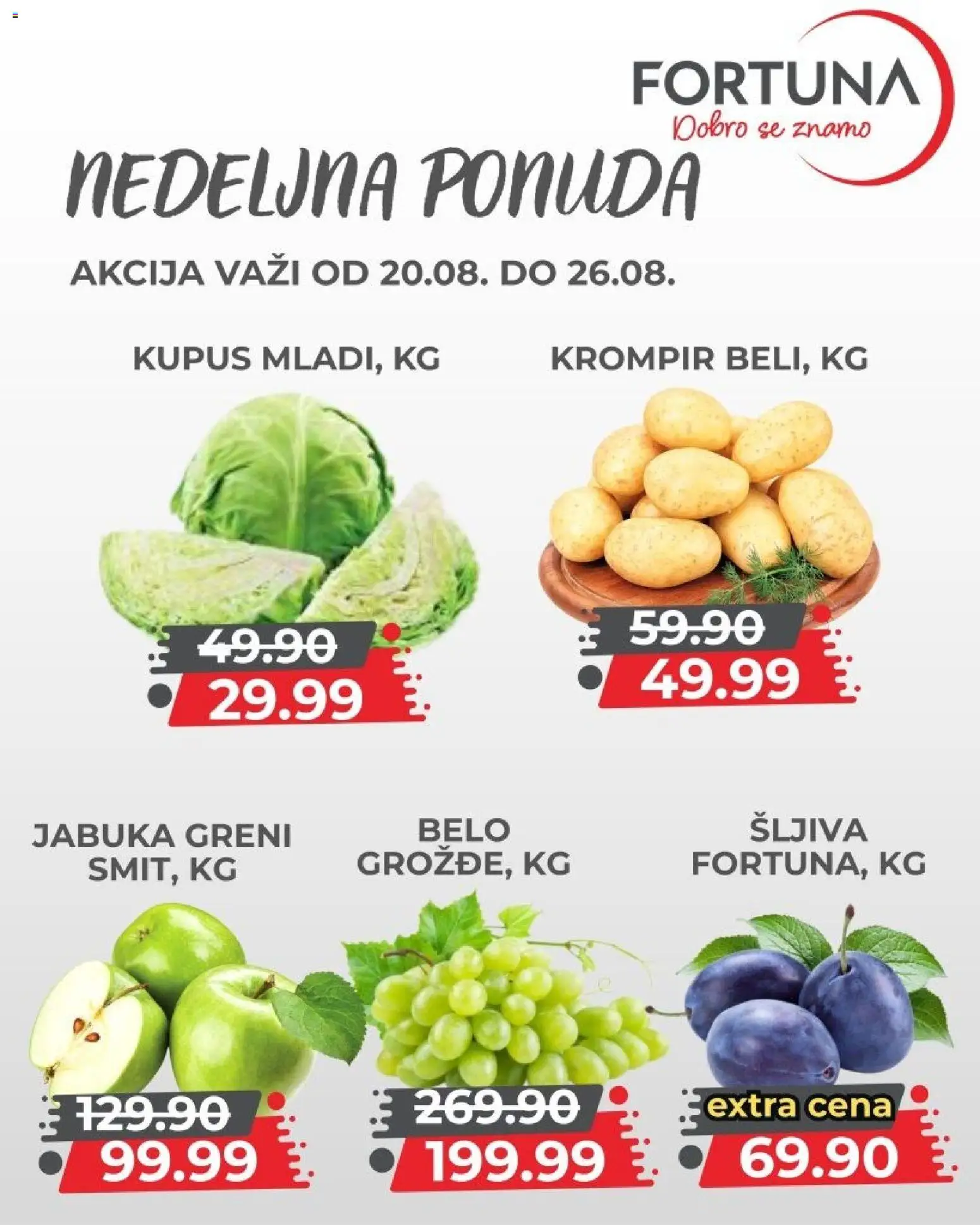 Fortuna Market katalog - važi od 20.08.2026 | Strana: 3 | Proizvode: Krompir, Kupus, Šljiva