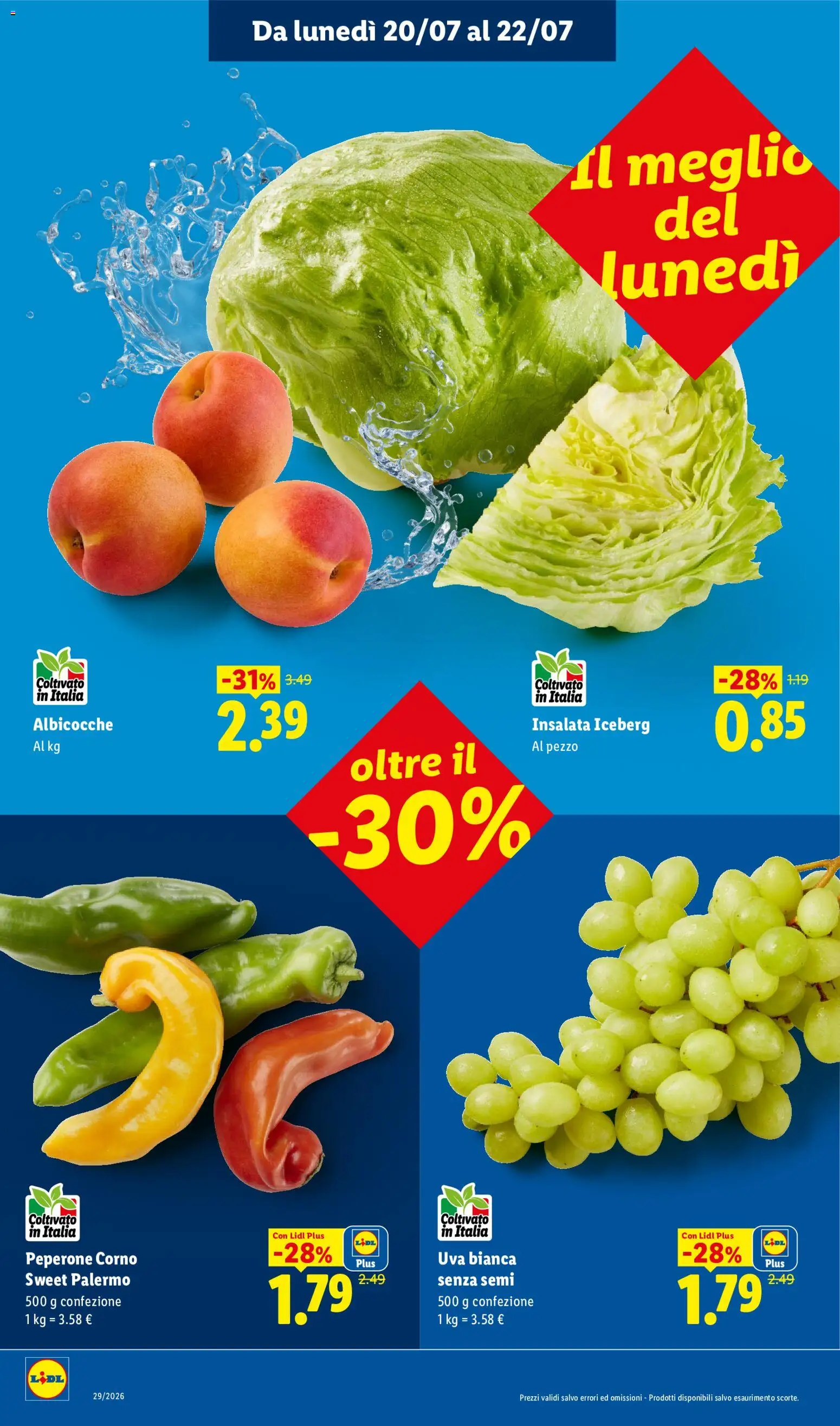 Volantino Lidl del 16/07/2026 | Pagina: 6 | Prodotti: Insalata, Uva, Albicocche