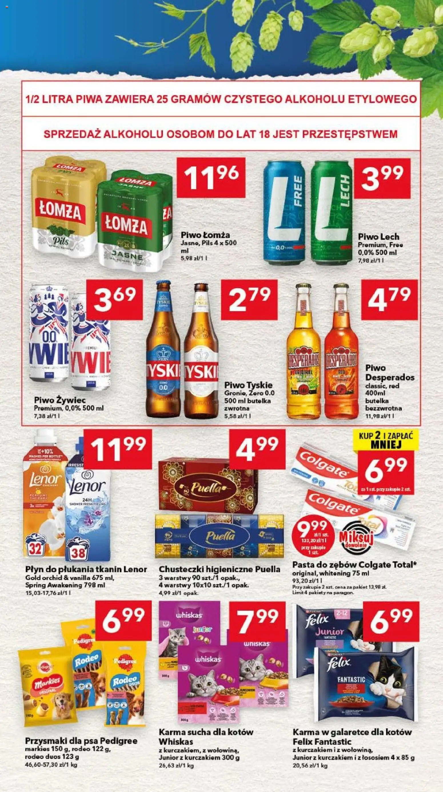 Lewiatan gazetka - Legnica od 24.09.2026 | Strona: 7 | Produkty: Płyn do płukania tkanin Lenor, Piwo, Desperados, Pasta do zębów