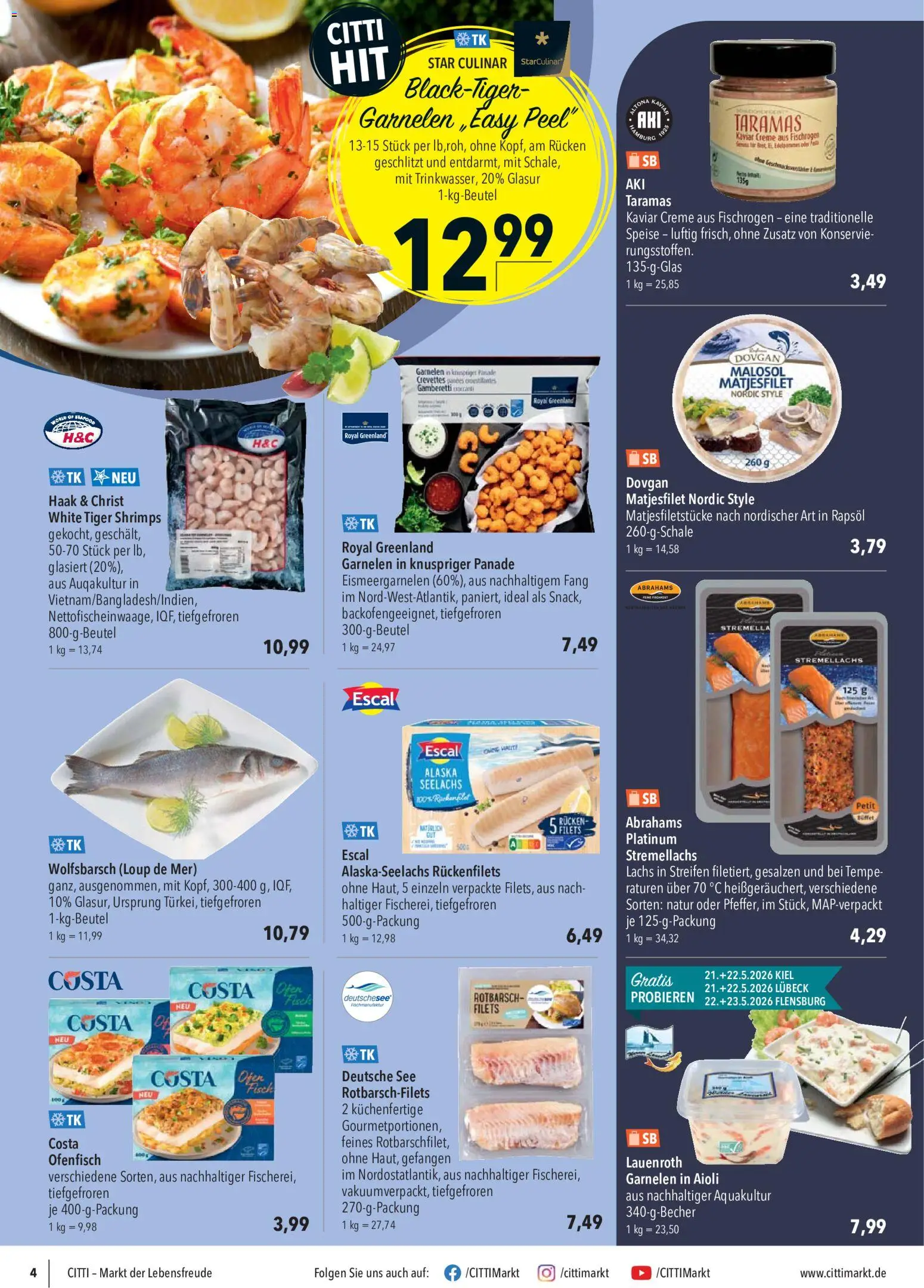 CITTI Markt Prospekt – gültig ab 20.05.2026 | Seite: 4 | Produkte: Ofen, Garnelen, Fisch, Lachs