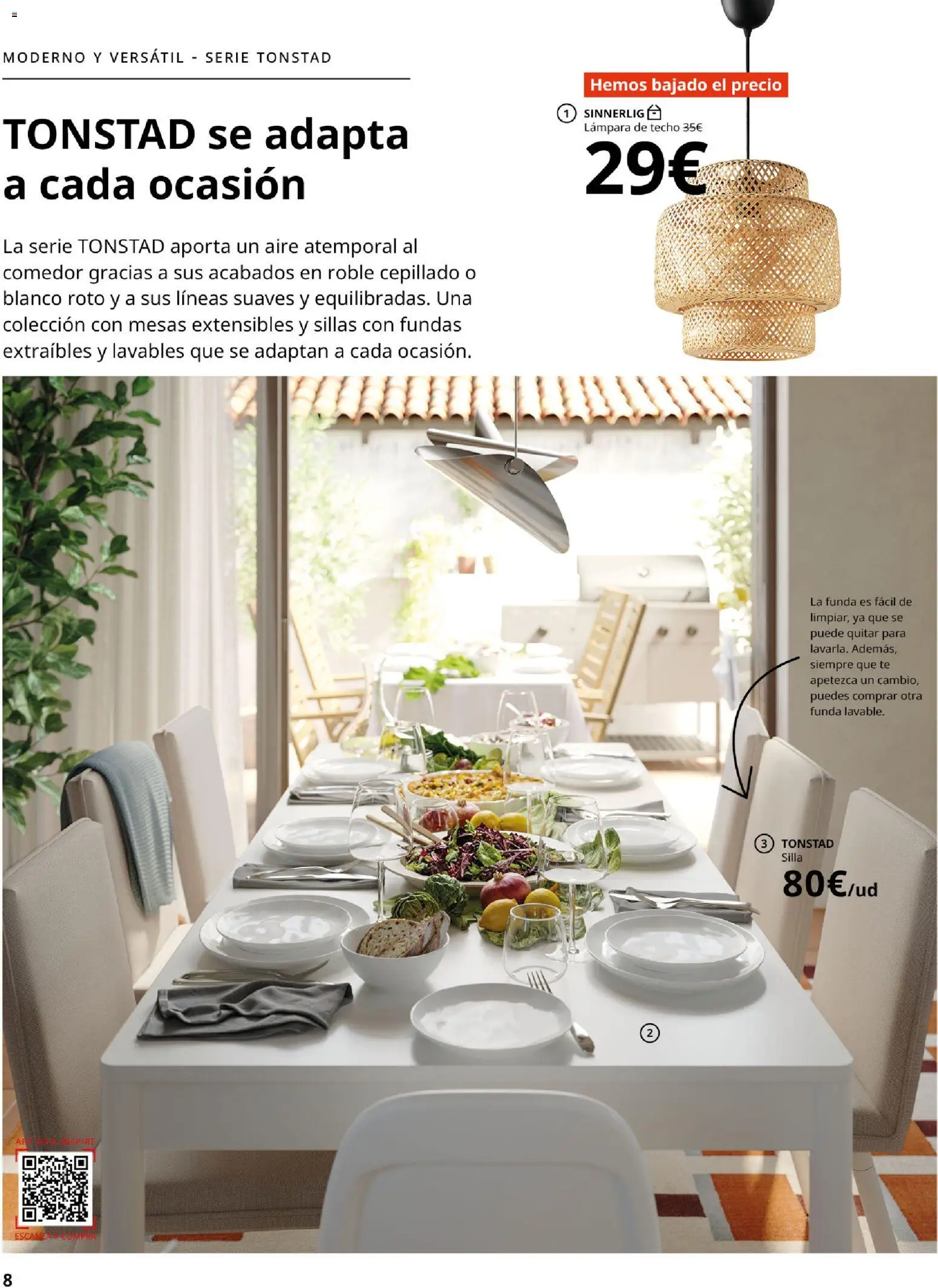 Catálogo IKEA Comedores │ válido desde el 06.03.2026 | Página: 8 | Productos: Lámpara de techo, Té, Silla, Lámpara