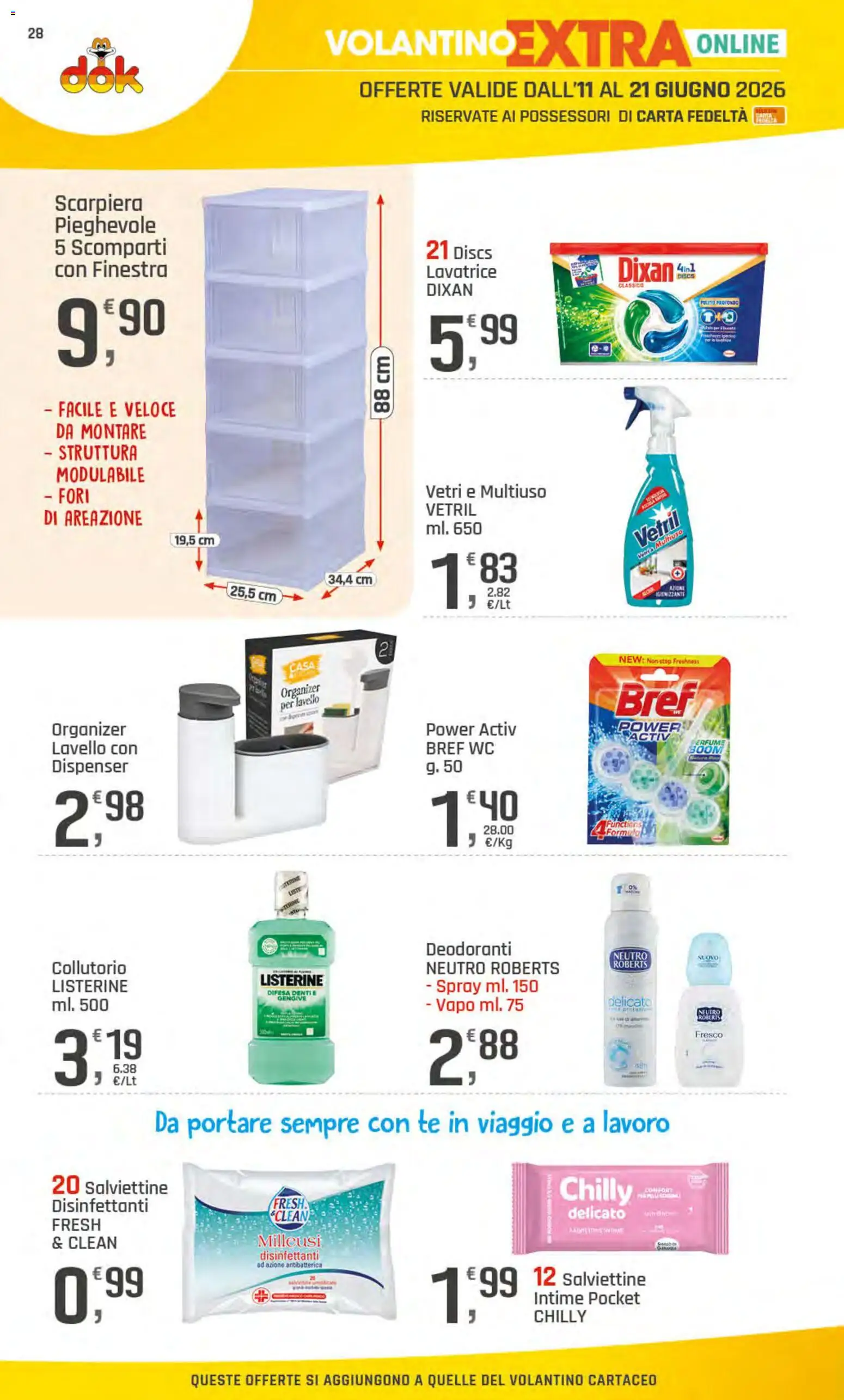 Volantino DOK del 11.06.2026 | Pagina: 29 | Prodotti: Collutorio, Tè, Lavello, WC