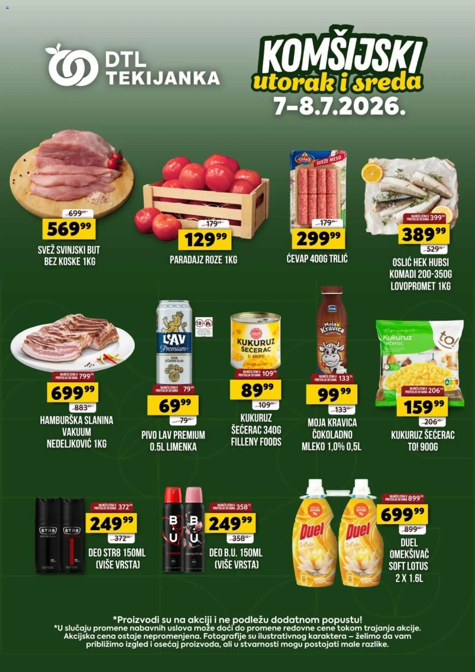 Tekijanka katalog - važi od 07.07.2026 | Strana: 1 | Proizvode: Kukuruz, Mleko, Pivo, Hamburska slanina
