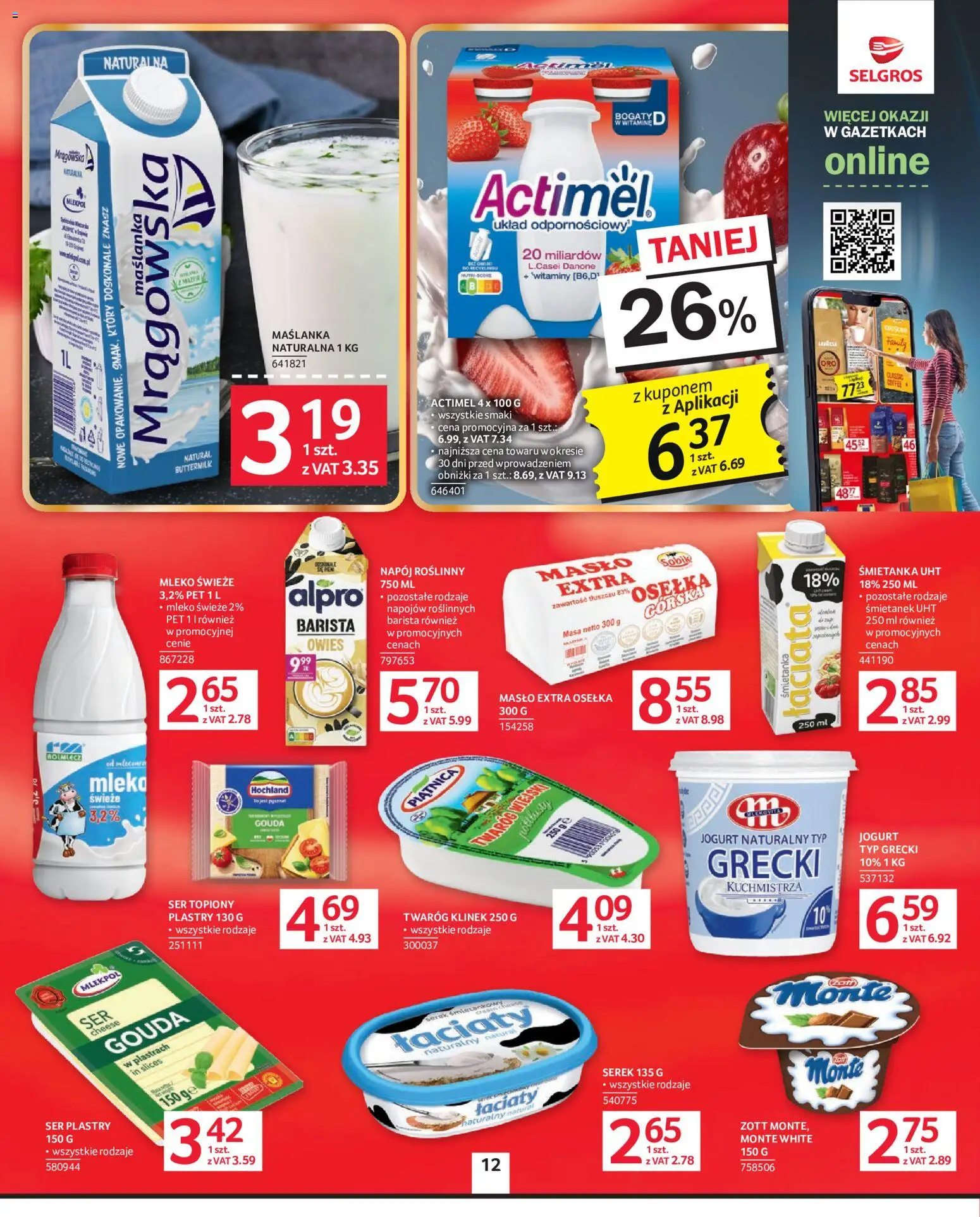 Selgros cash&carry gazetka od 02.06.2026 | Strona: 12 | Produkty: Osełka, Serek, Mleko, Masło