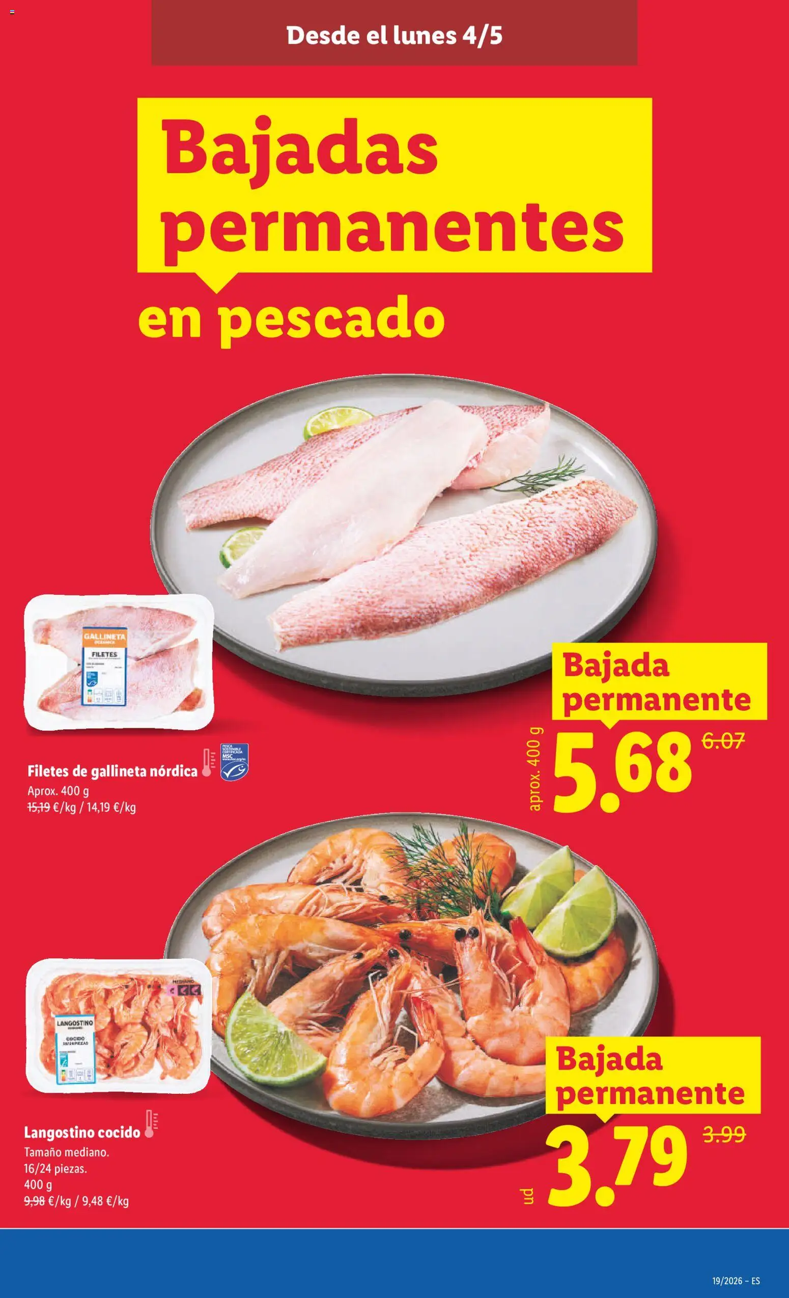 Lidl Bajadas Nacional │ válido desde el 04.05.2026 | Página: 5 | Productos: Pescado, Langostino