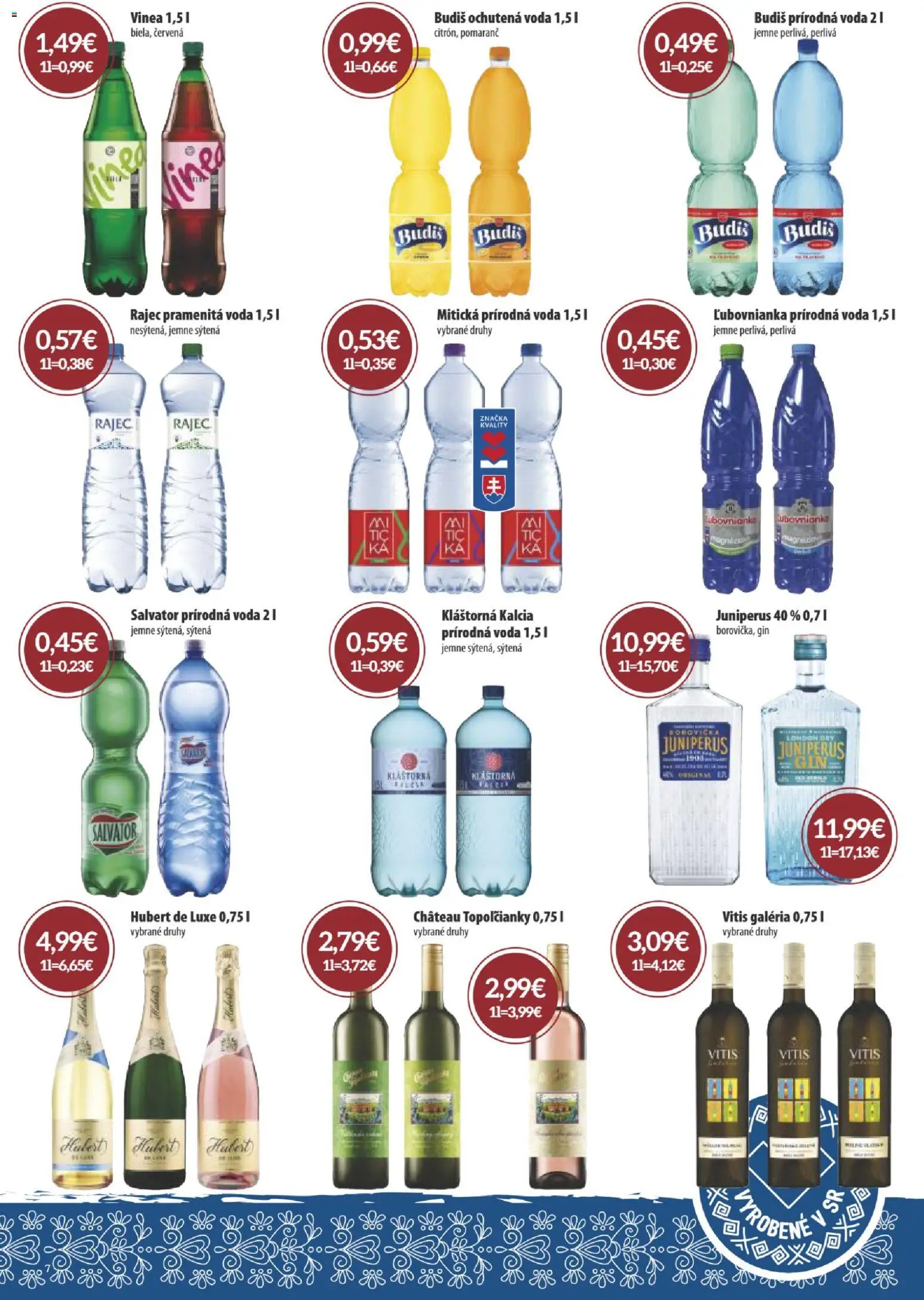 Nové Sintra akcie – leták je platný od 07.05.2026 | Strana: 7 | Produkty: Budiš, Mitická, Hubert de Luxe, Vinea