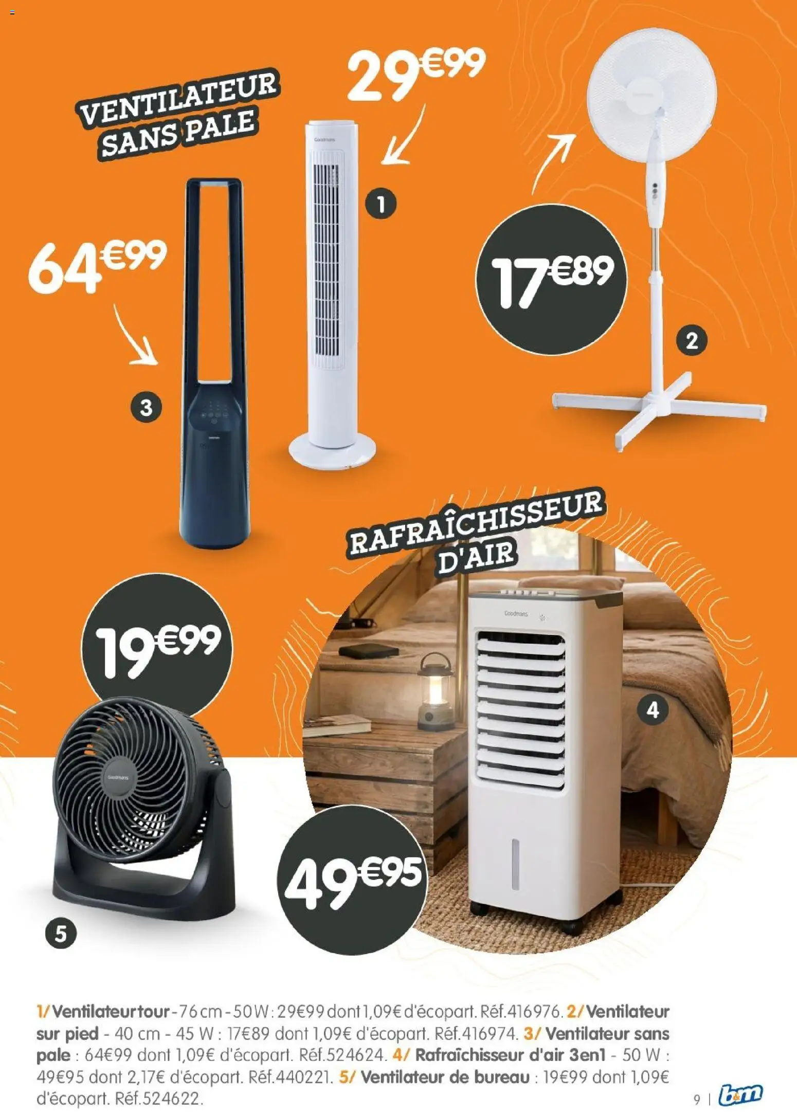{H1} | Page: 9 | Produits: Ventilateur sur pied, Bureau, Ventilateur