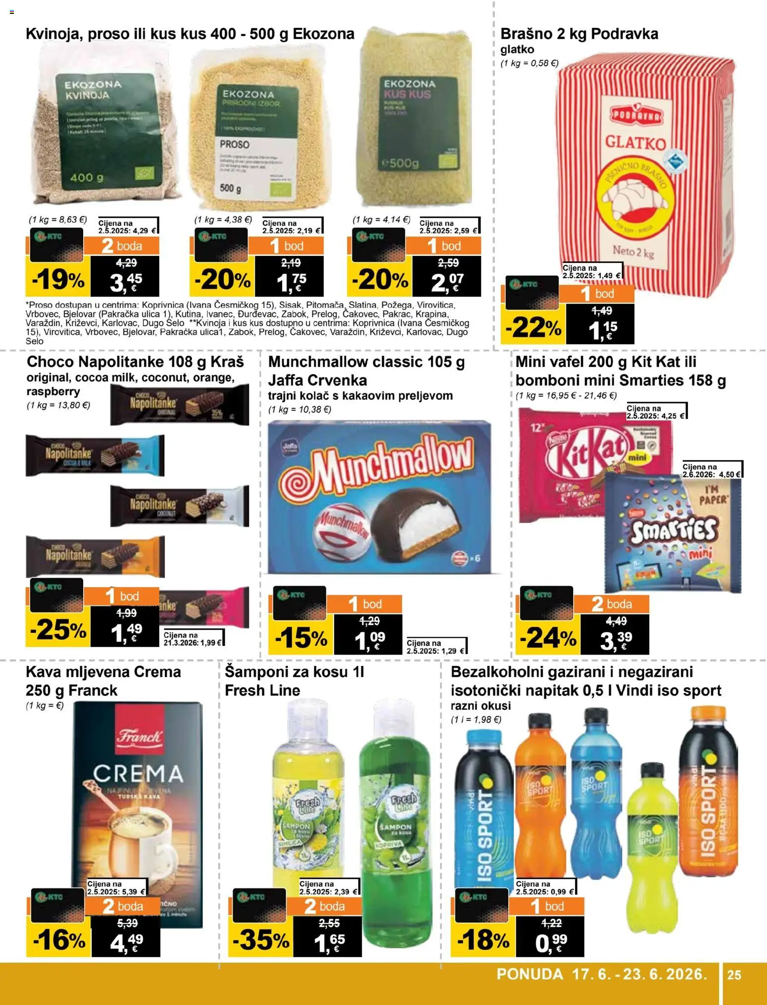 KTC katalog | vrijedi od 17.06.2026 | Stranica: 25 | Proizvodi: Šampon, Bomboni, Proso, Kus kus
