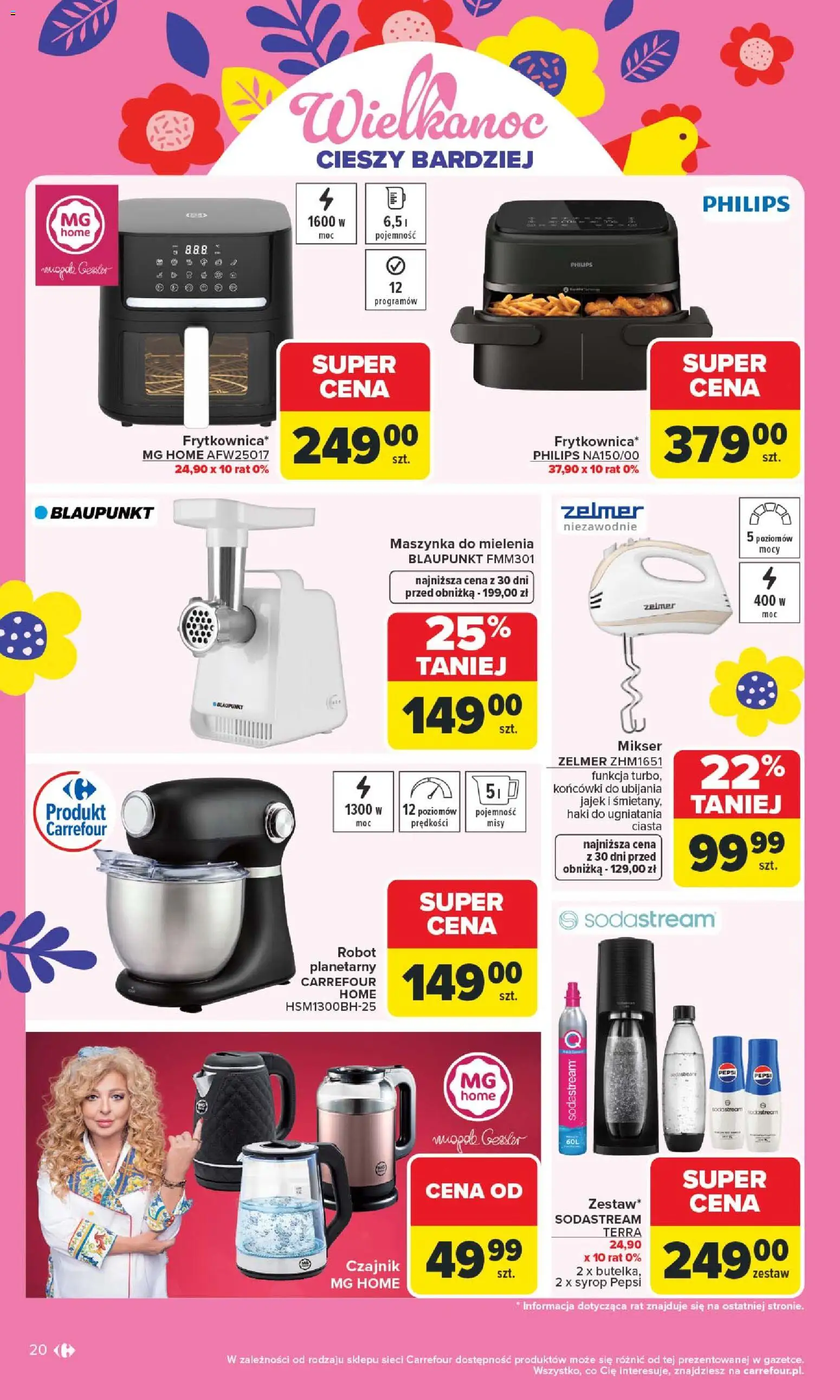 Carrefour gazetka - Łap Wielkanocne okazje od 16.03.2026 | Strona: 20 | Produkty: Czajnik, Mikser, Pepsi, Sodastream