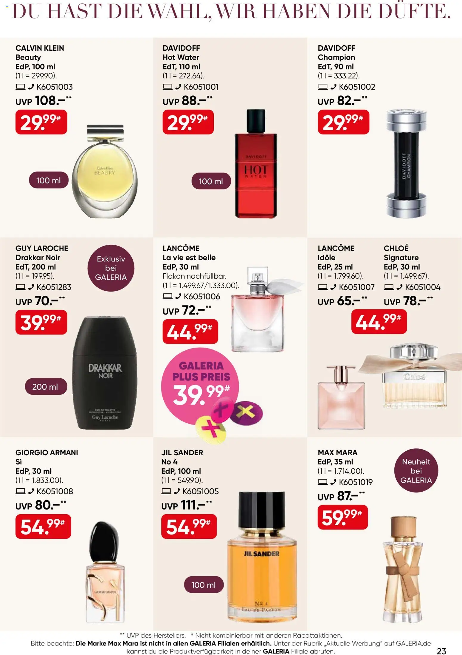 Galeria Karstadt Kaufhof Prospekt – gültig ab 16.09.2026 | Seite: 23 | Produkte: Parfüm, Eau de Parfum