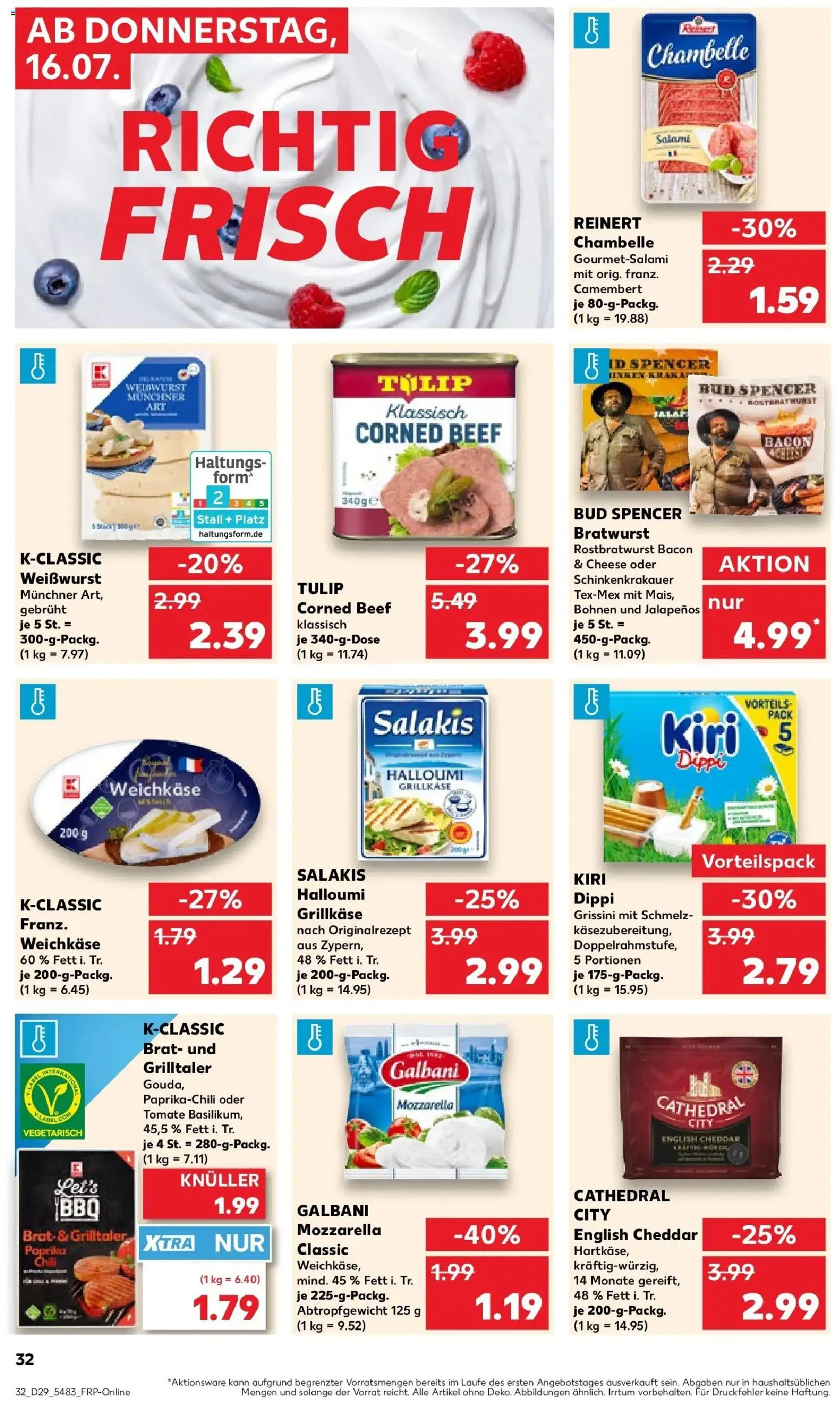 Kaufland Prospekt Mainz – gültig ab 13.07.2026 | Seite: 41 | Produkte: Mozzarella, Weißwurst, Camembert, Salami